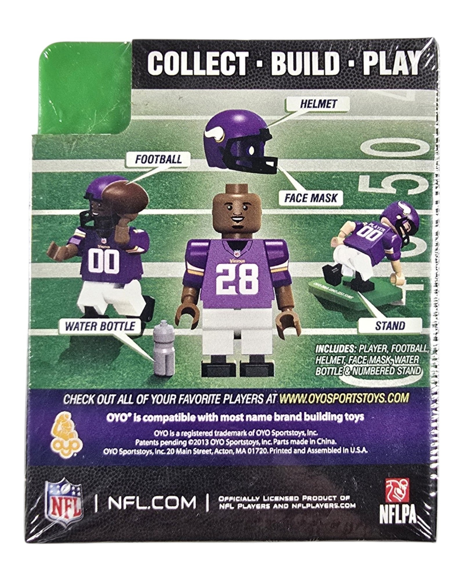 NFL OYO Minifigures Adrian Peterson, OYO Sportstoys '13 — back of package