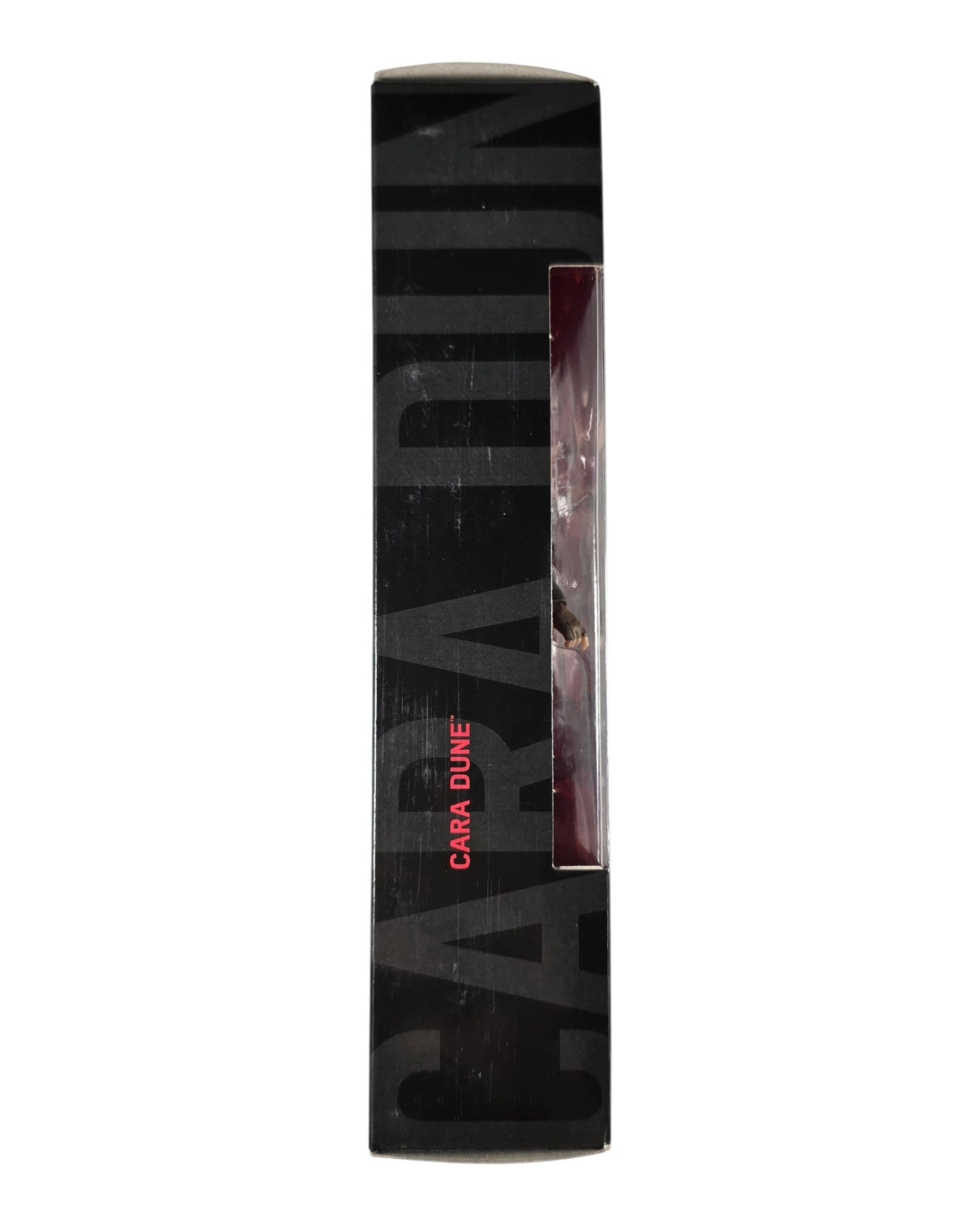 Star Wars Black Series #101 Cara Dune ERROR Mispack, Jyn Erso Inside, Hasbro '19 — left edge of package