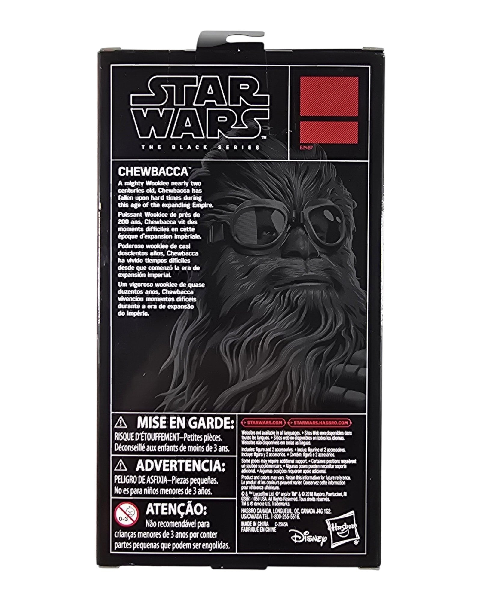 Star Wars The Black Series Chewbacca (Vandor), Target Excl., Hasbro '18 — back of package