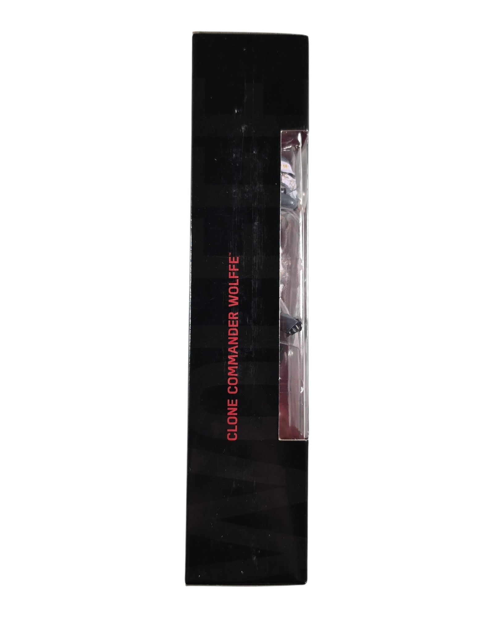 Star Wars The Black Series Clone Commander Wolffe, GameStop Excl., Hasbro '18 — left edge of package