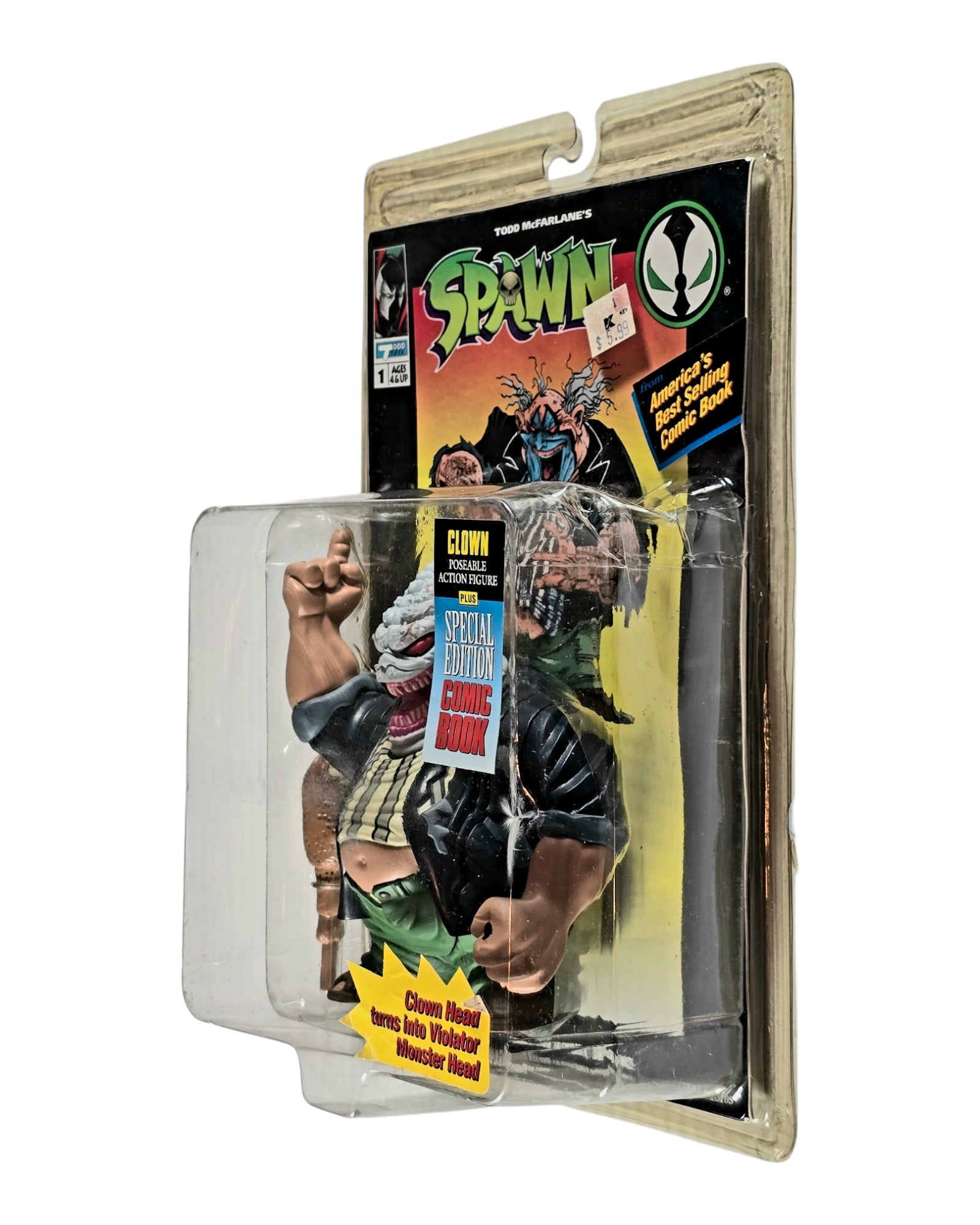 Spawn Series 1 Clown, Todd Toys '94 — right edge of package