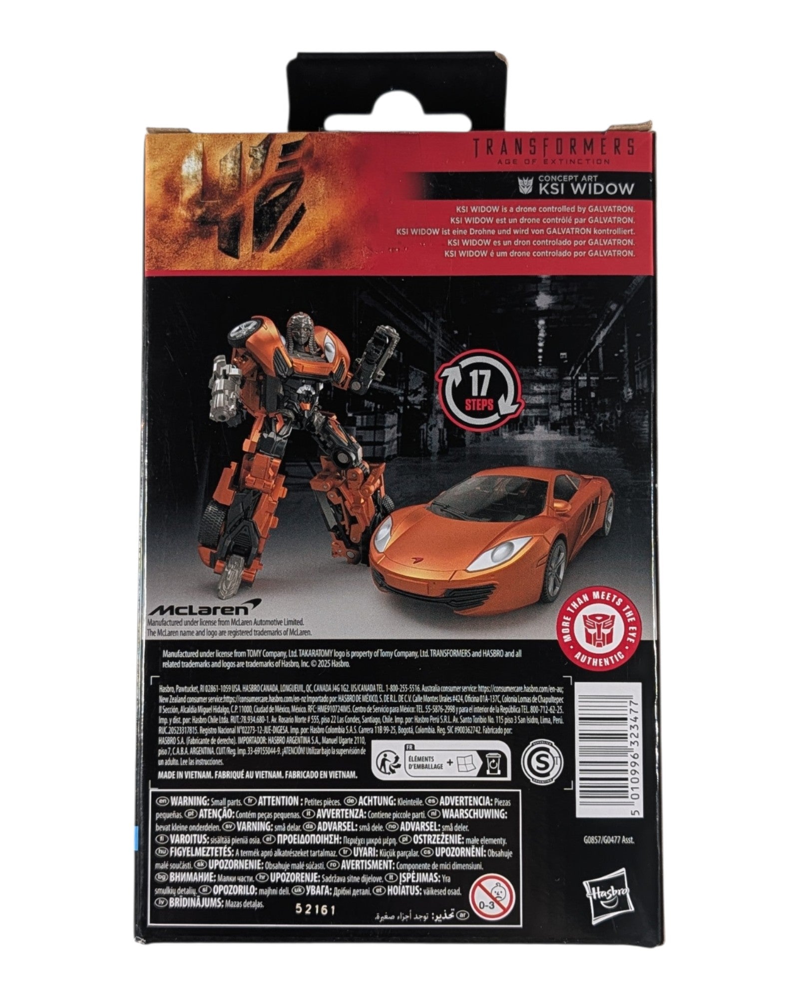 Transformers Studio Series Deluxe Concept Art KSI Widow, Hasbro '25 — back of package