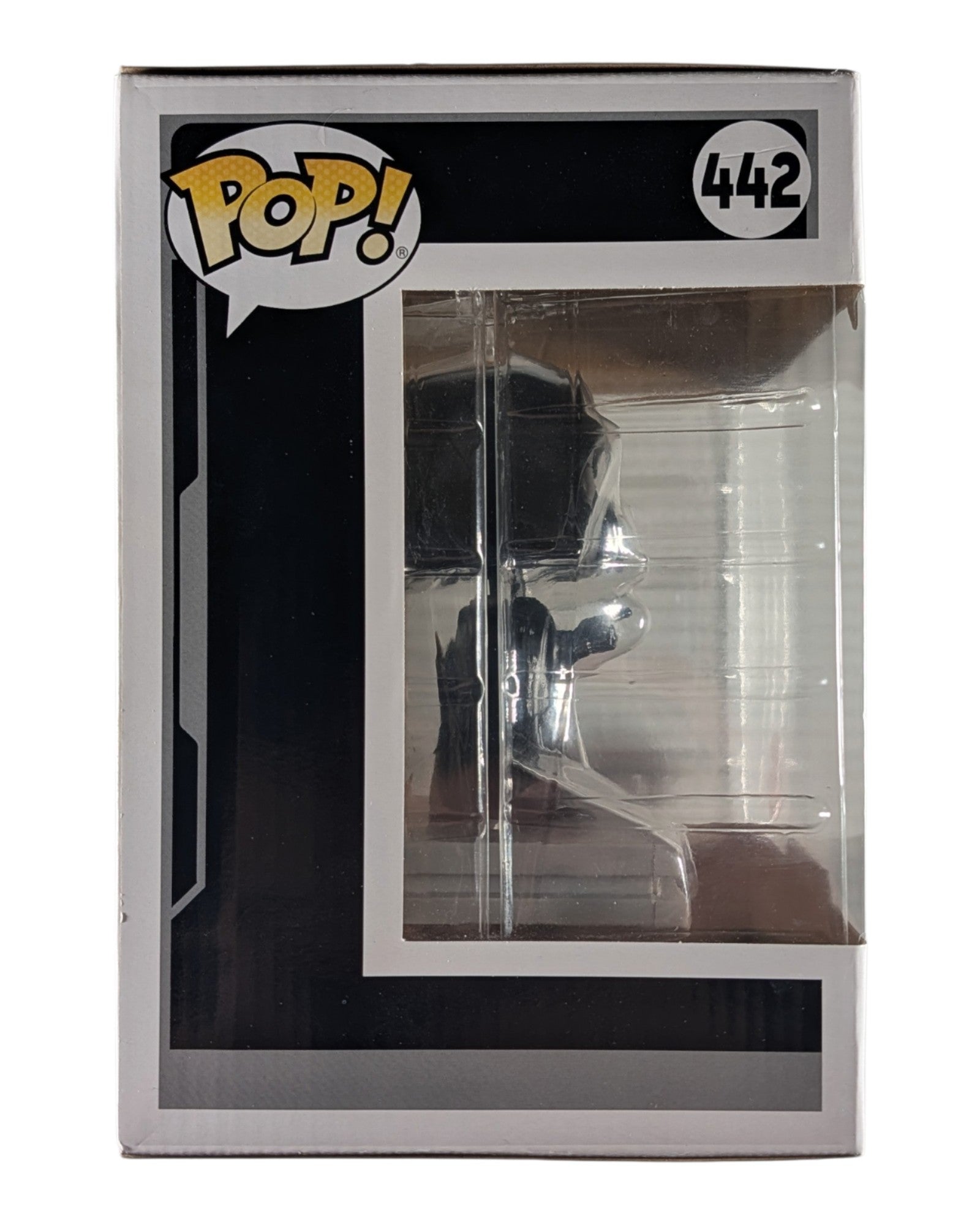 Star Wars Pop! #442 Darth Vader, GameStop Excl., Funko '21 — left edge of package