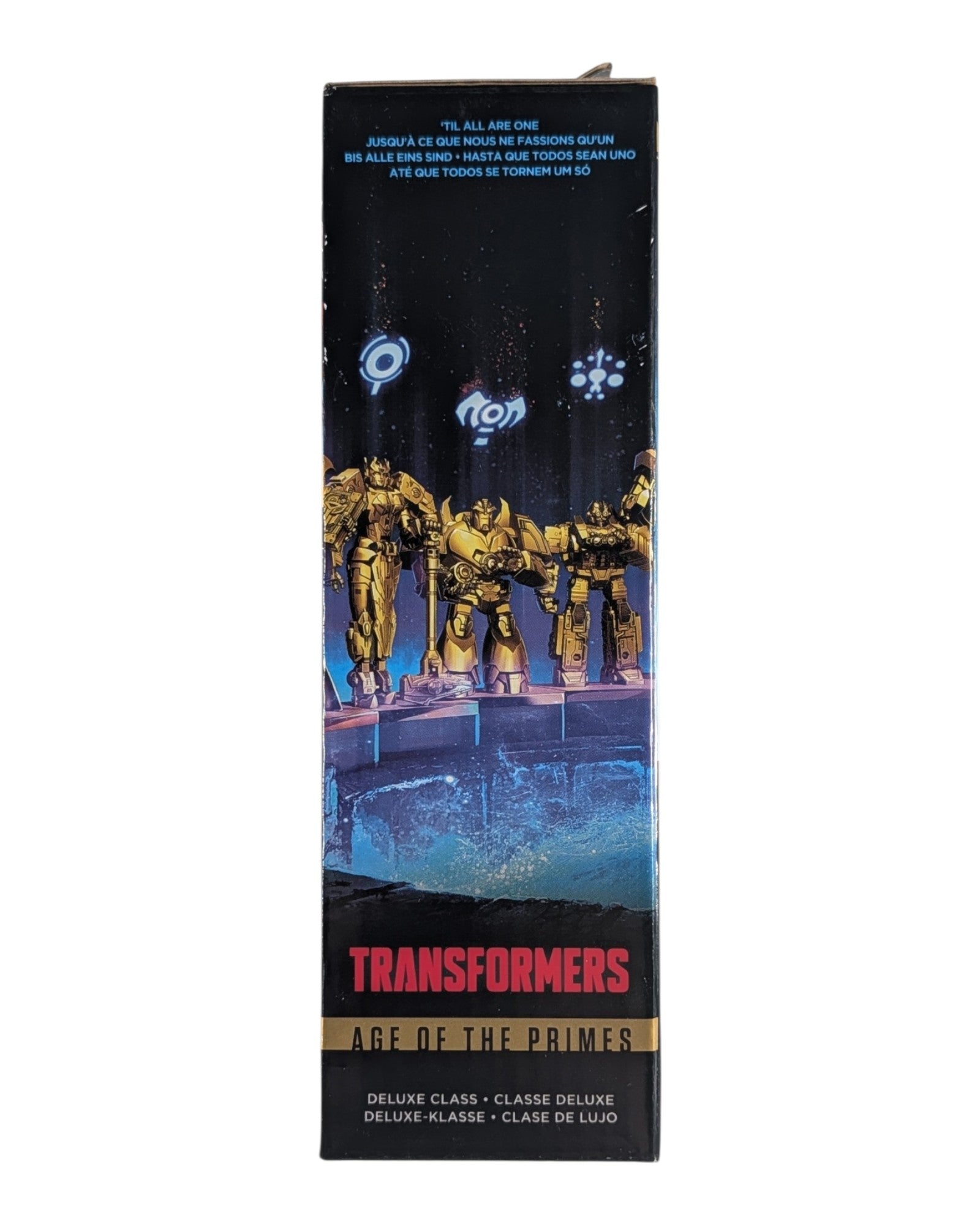 Transformers Age of the Primes Deluxe Decepticon Crasher, Hasbro '25 — right edge of package