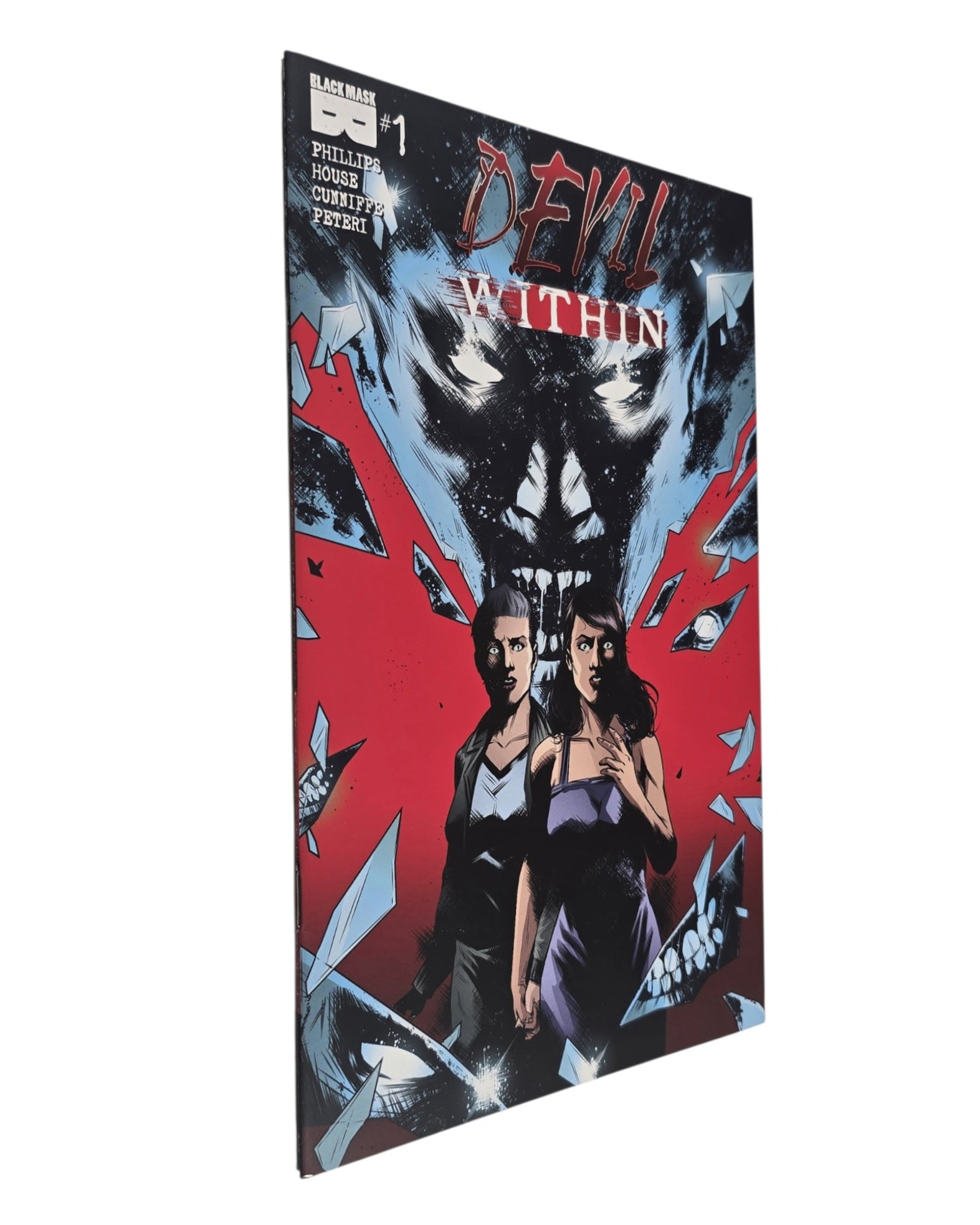 Devil Within #1A, Maan House Cover, Black Mask '18 — front cover, spine edge