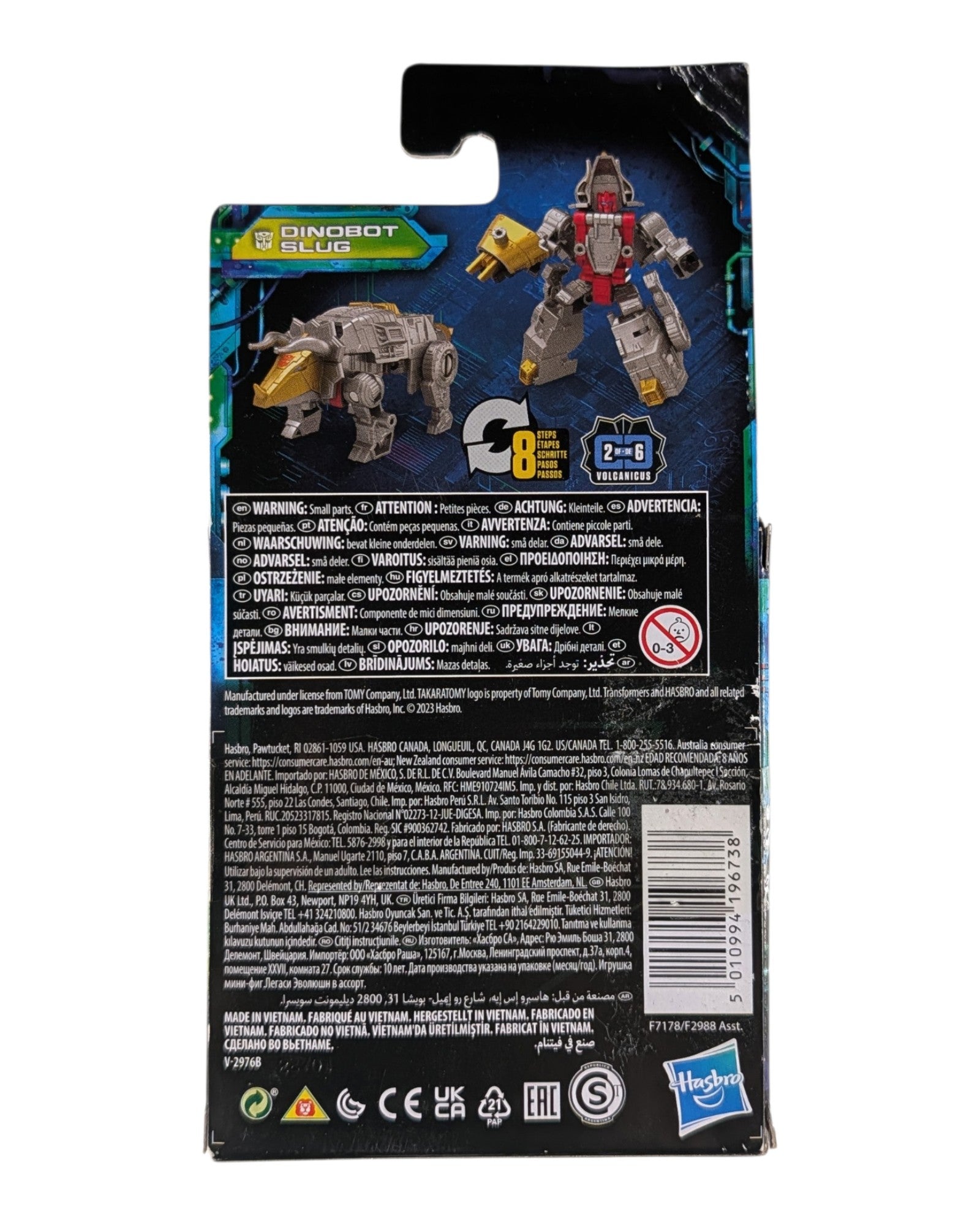 Transformers Legacy Evolution Core Dinobot Slug, Hasbro '23 — back of package