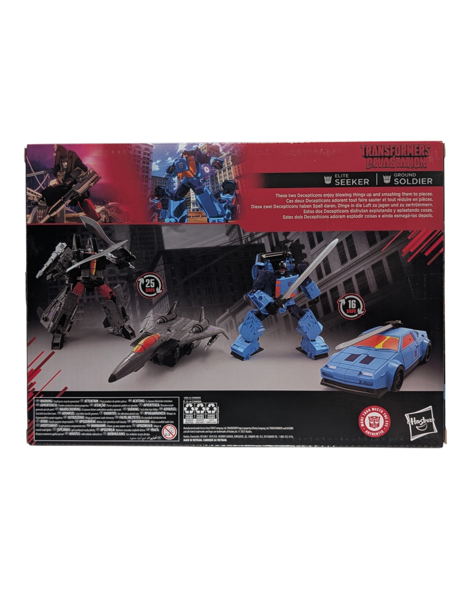 Transformers Studio Series MTMTE Elite Seeker & Ground Soldier, Hasbro '25 — back of package