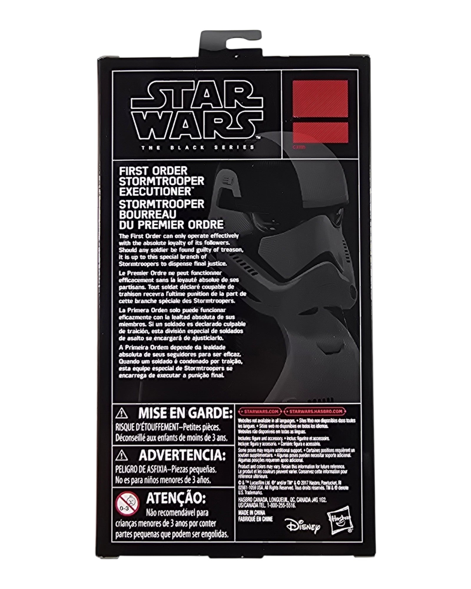 Star Wars The Black Series First Order Stormtrooper Executioner, Hasbro '17 — back of package