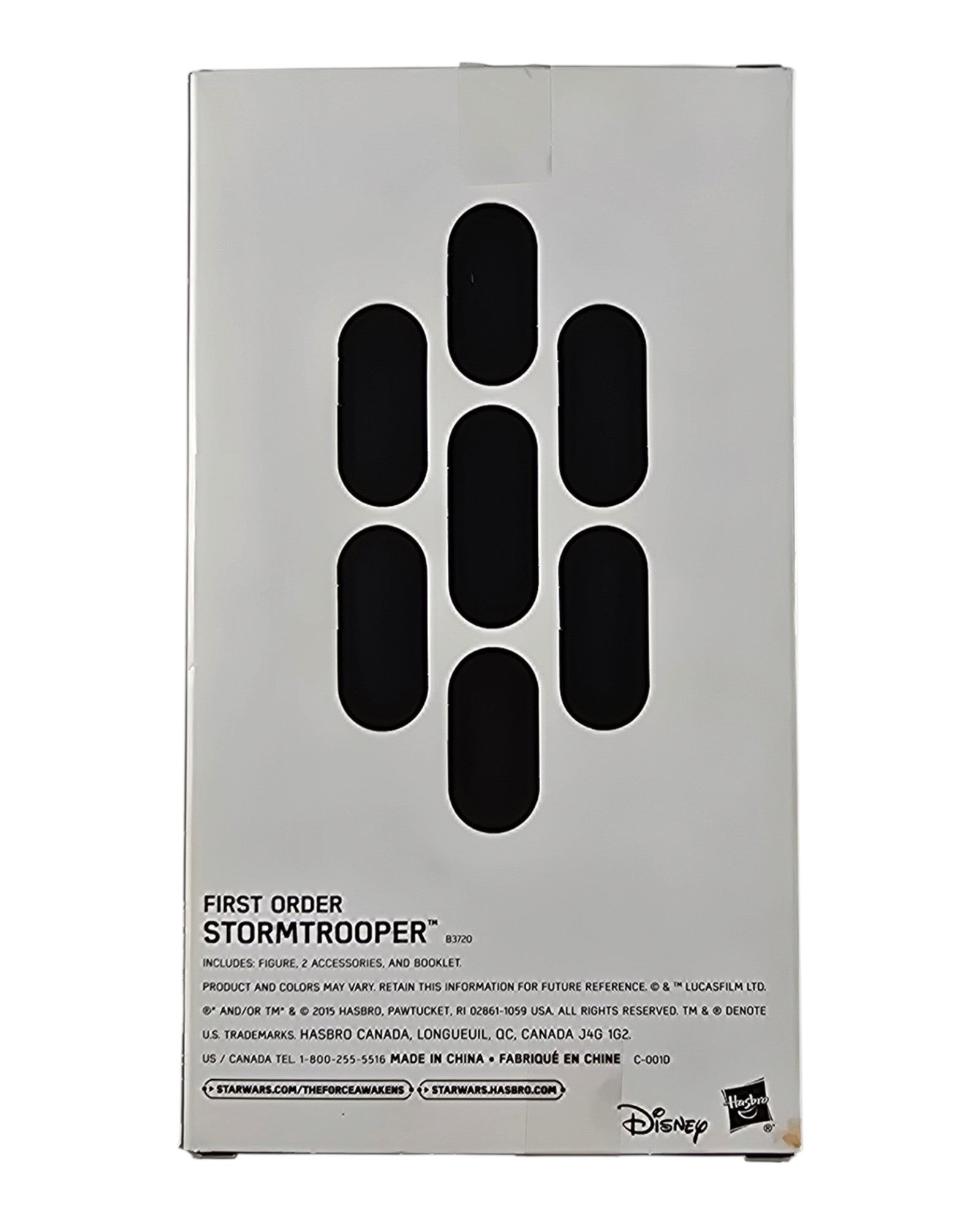 Star Wars The Black Series First Order Stormtrooper, SDCC Excl., Hasbro '15 — back of package