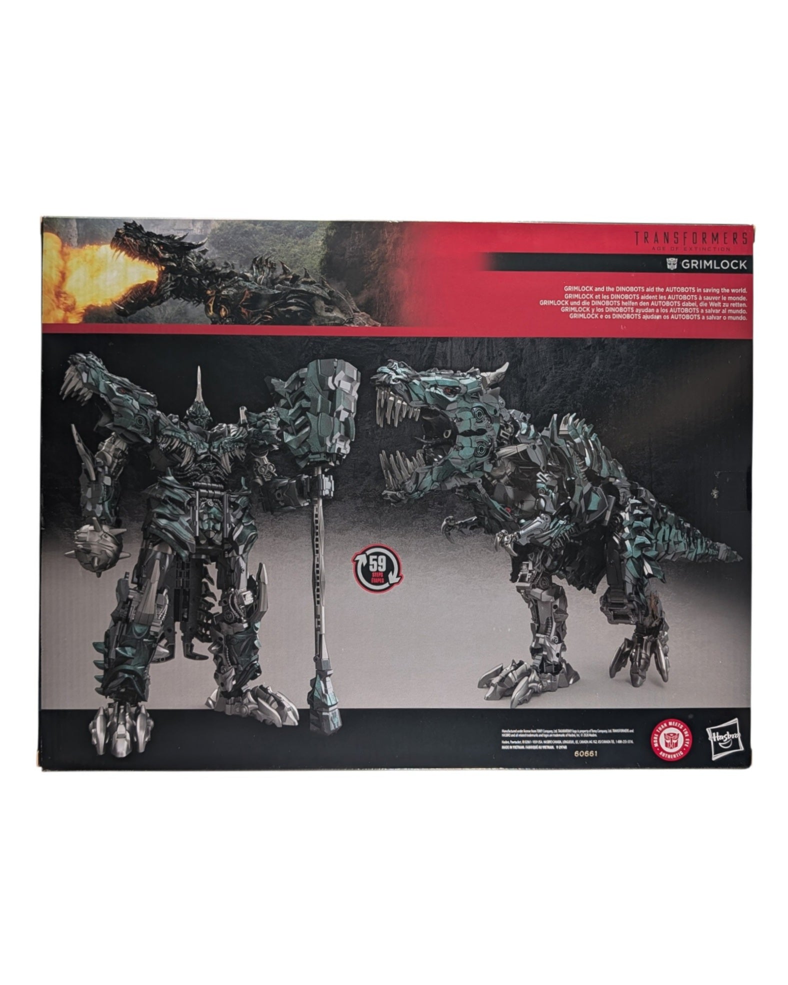 Transformers Studio Series Titan Grimlock (Age of Extinction), Hasbro '26 — back of package