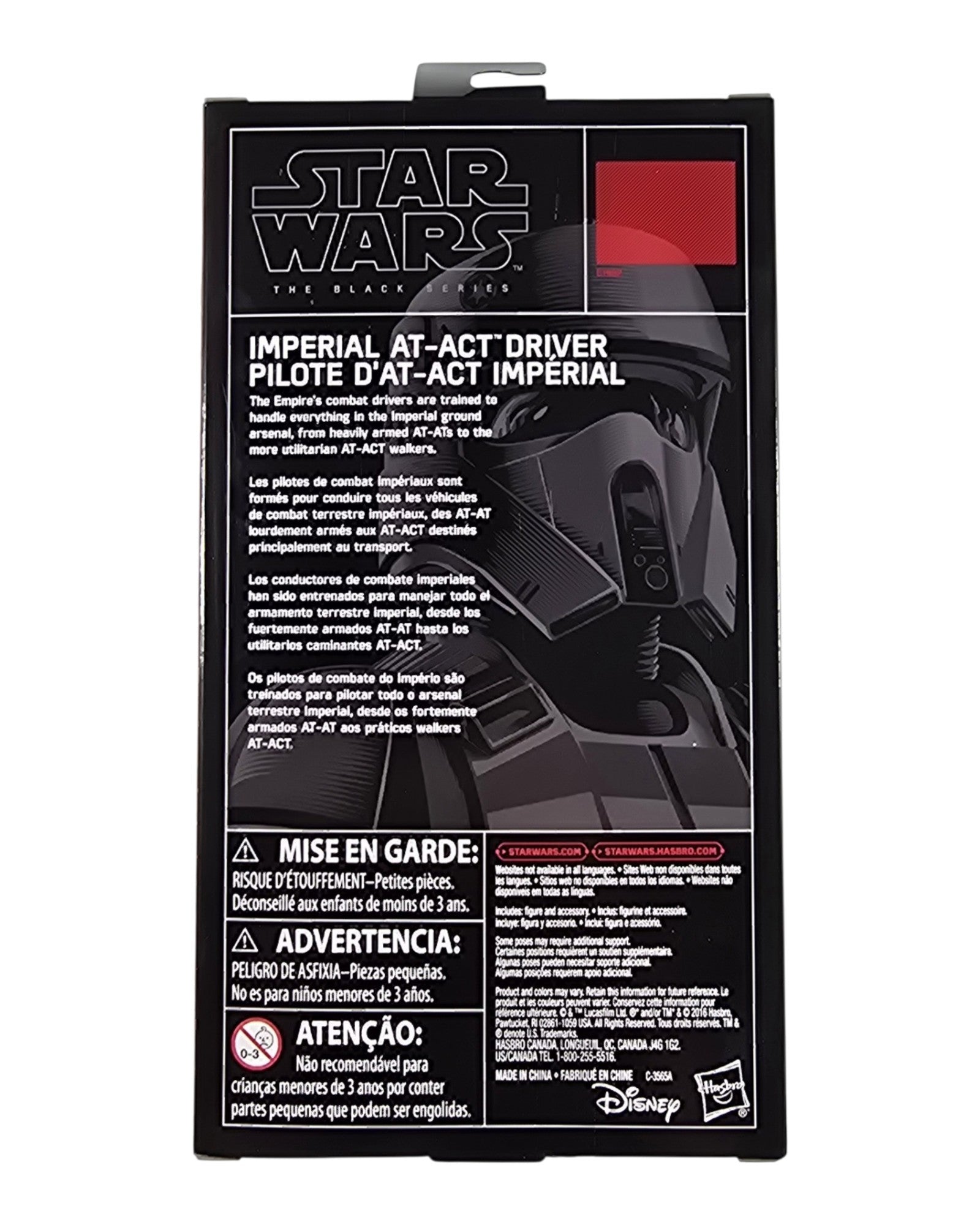 Star Wars The Black Series Imperial AT-ACT Driver, Target Excl., Hasbro '17 — back of package