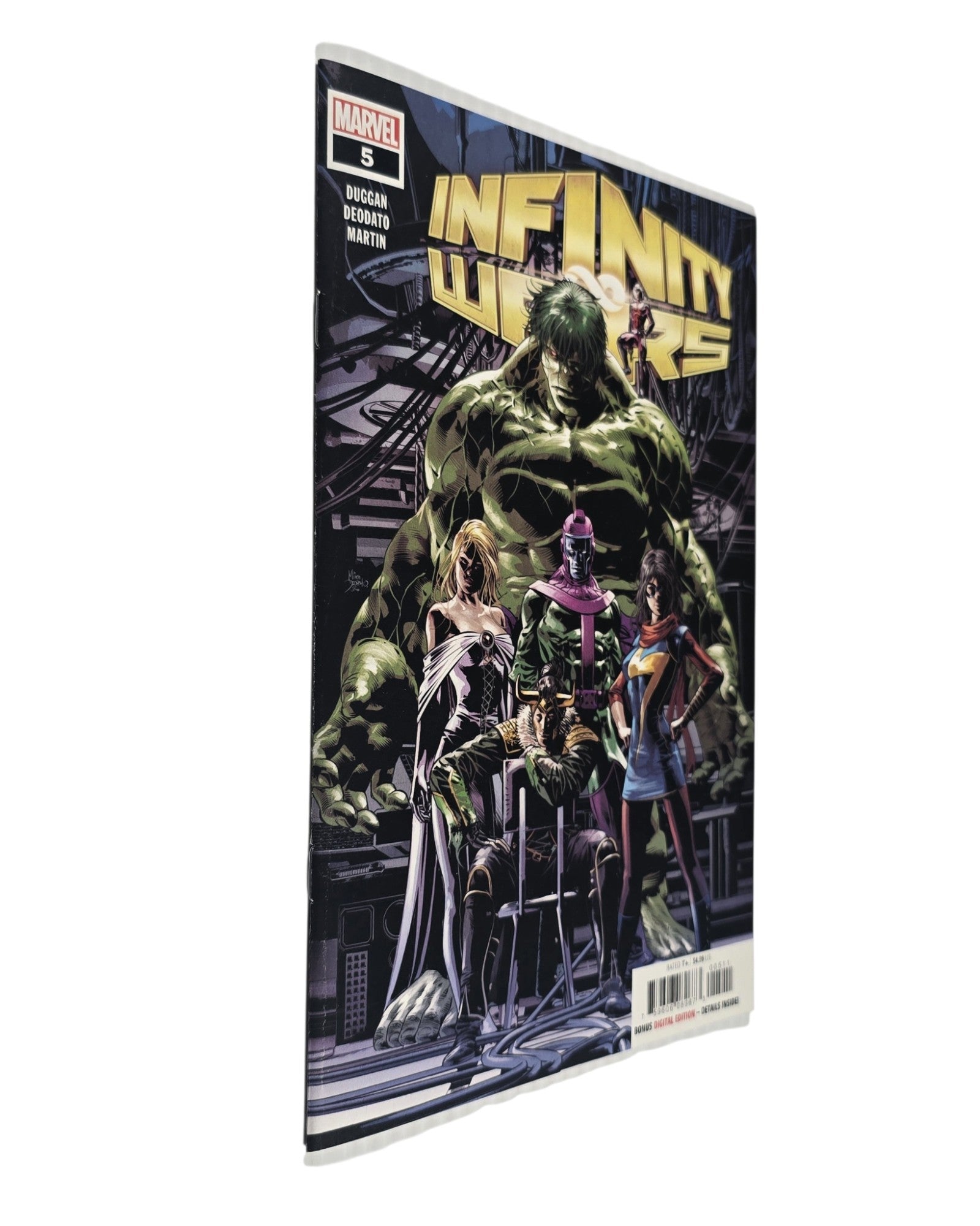 Infinity Wars #5A, Mike Deodato Jr. Cover, Marvel '18 — front cover, spine edge