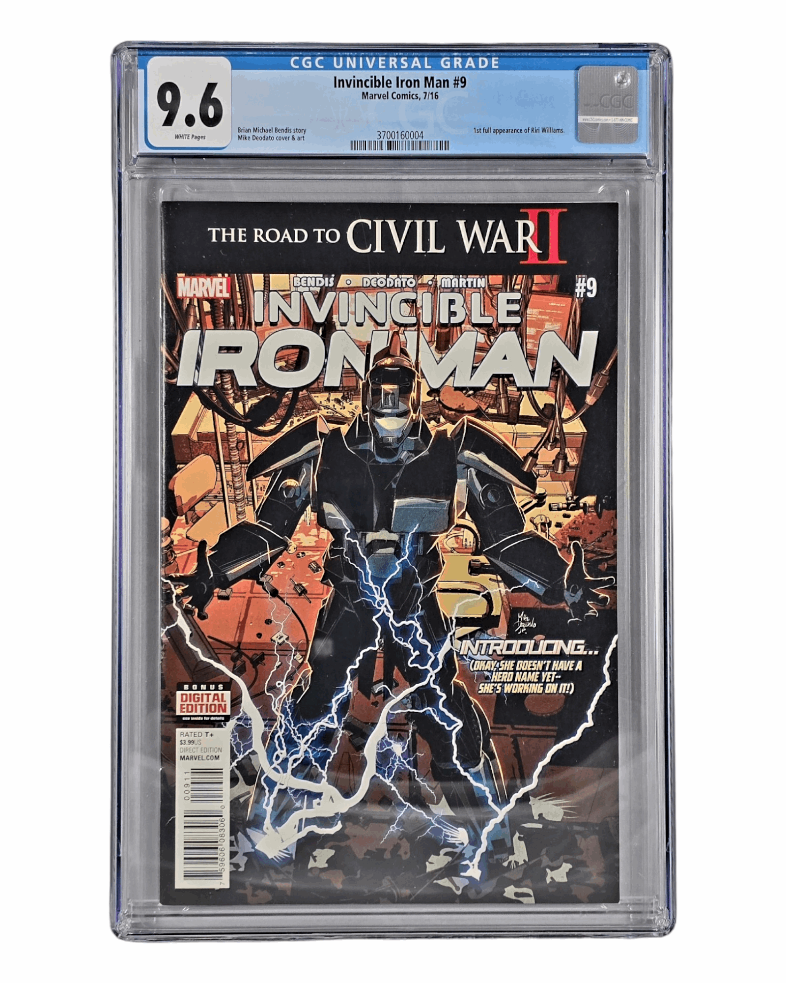Invincible Iron Man v2 #9A, CGC 9.6 (04), Marvel '16