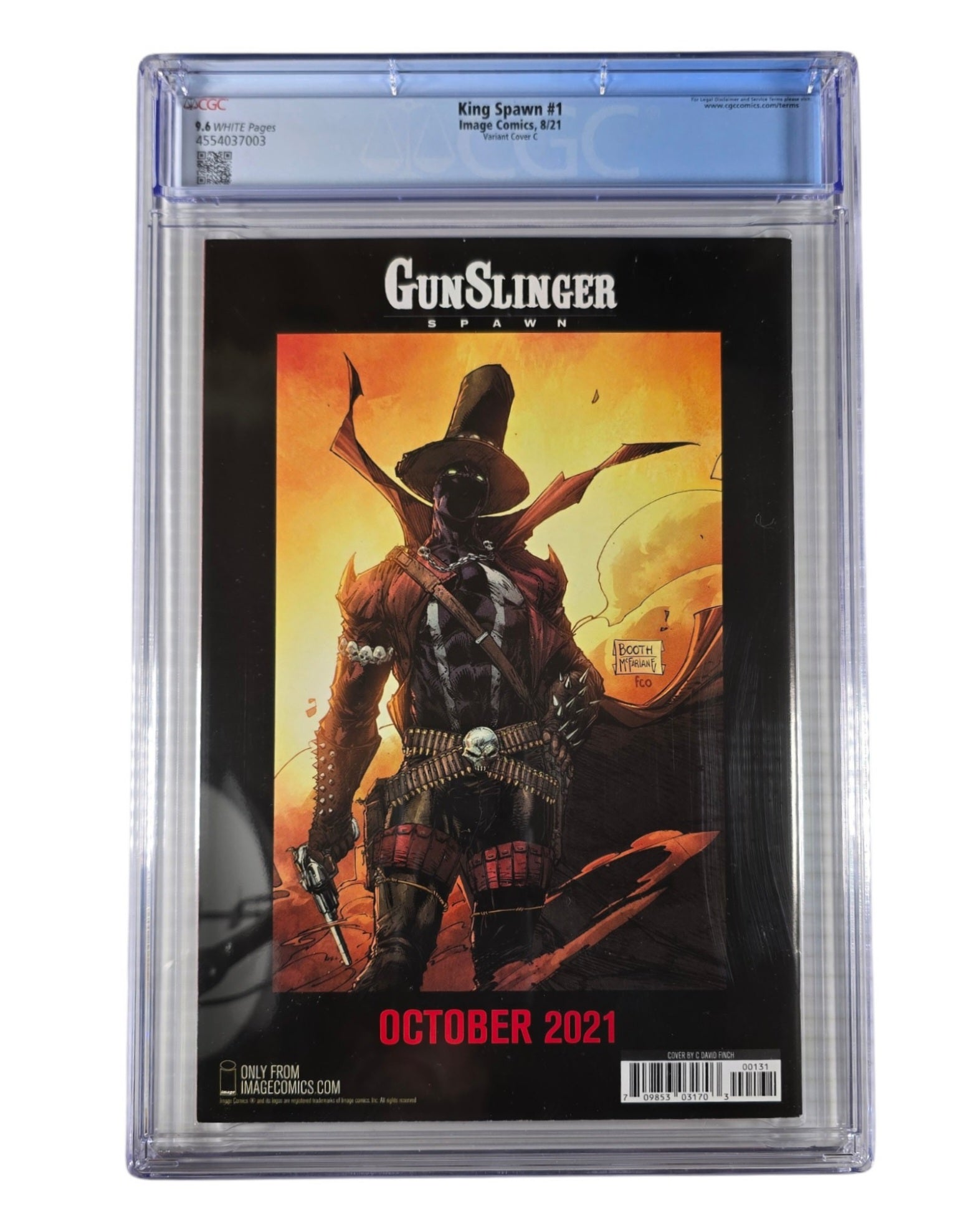 King Spawn #1C, David Finch Cover, CGC 9.6 (03), Image '21 — back of package