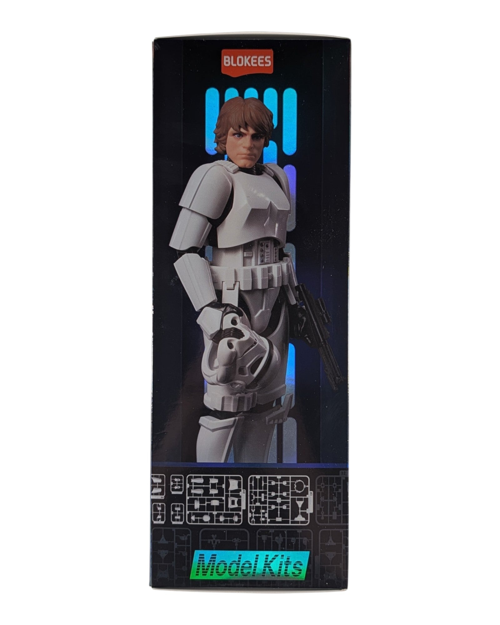 Star Wars Champion Class 04 Luke Skywalker Stormtrooper, Blokees '26 — left edge of package