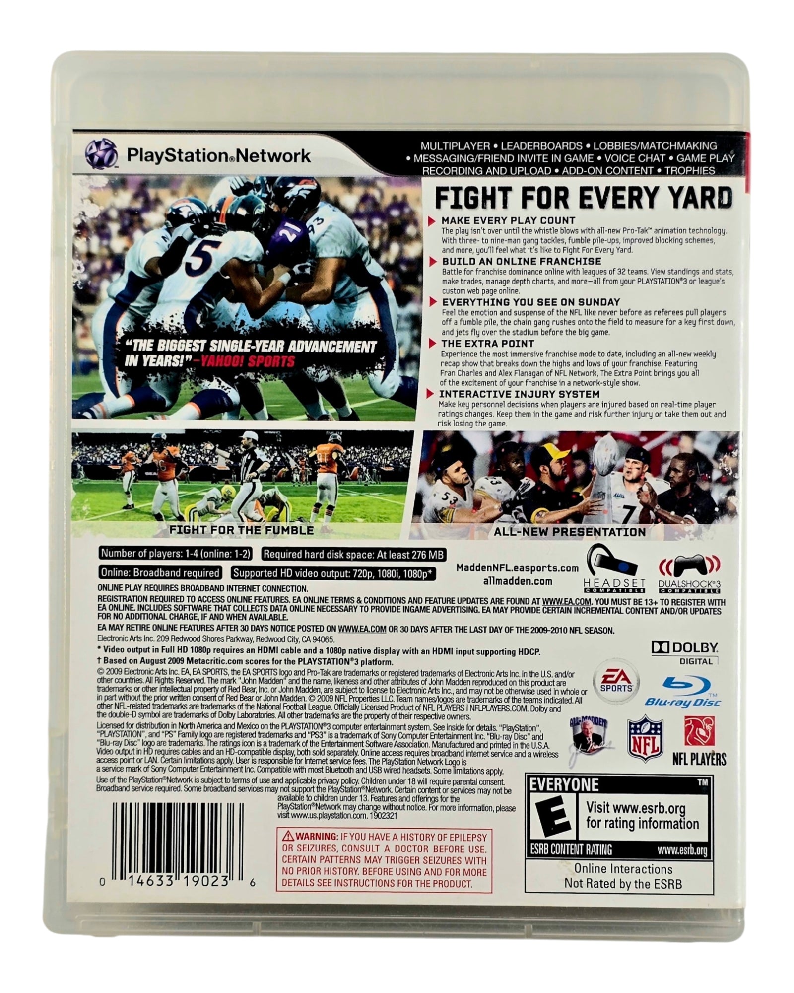 Madden NFL 10 (PlayStation 3, 2009), Complete in Case