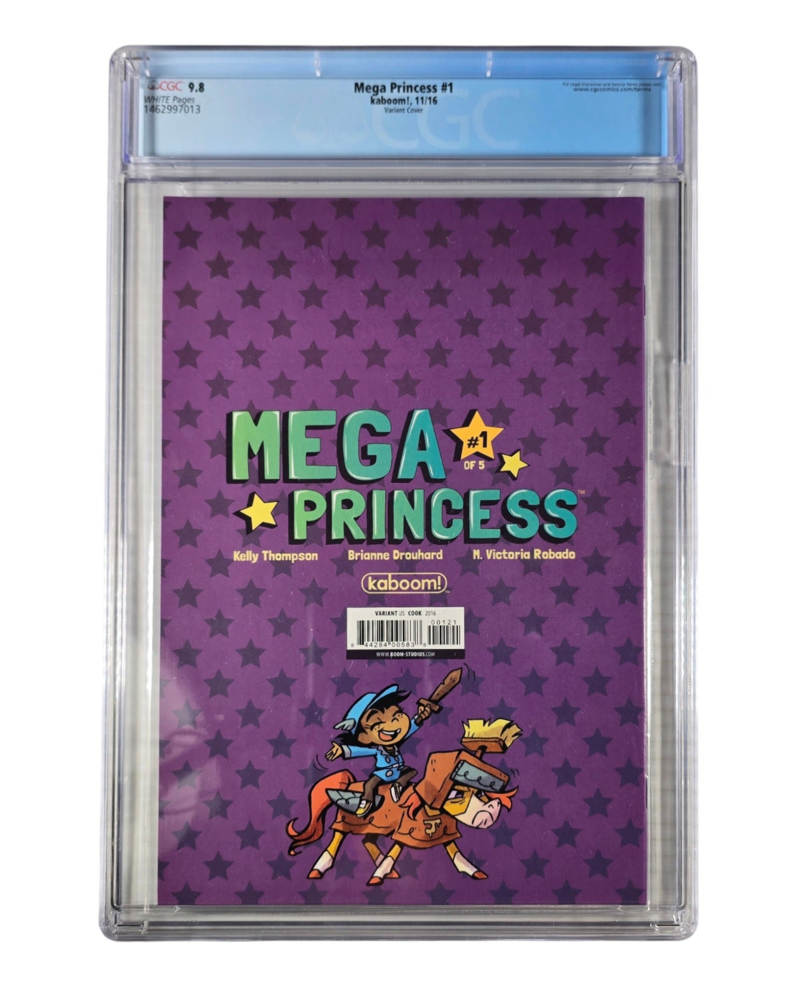Mega Princess #1, Virgin Var, CGC 9.8 (13), BOOM! '16 — back of package