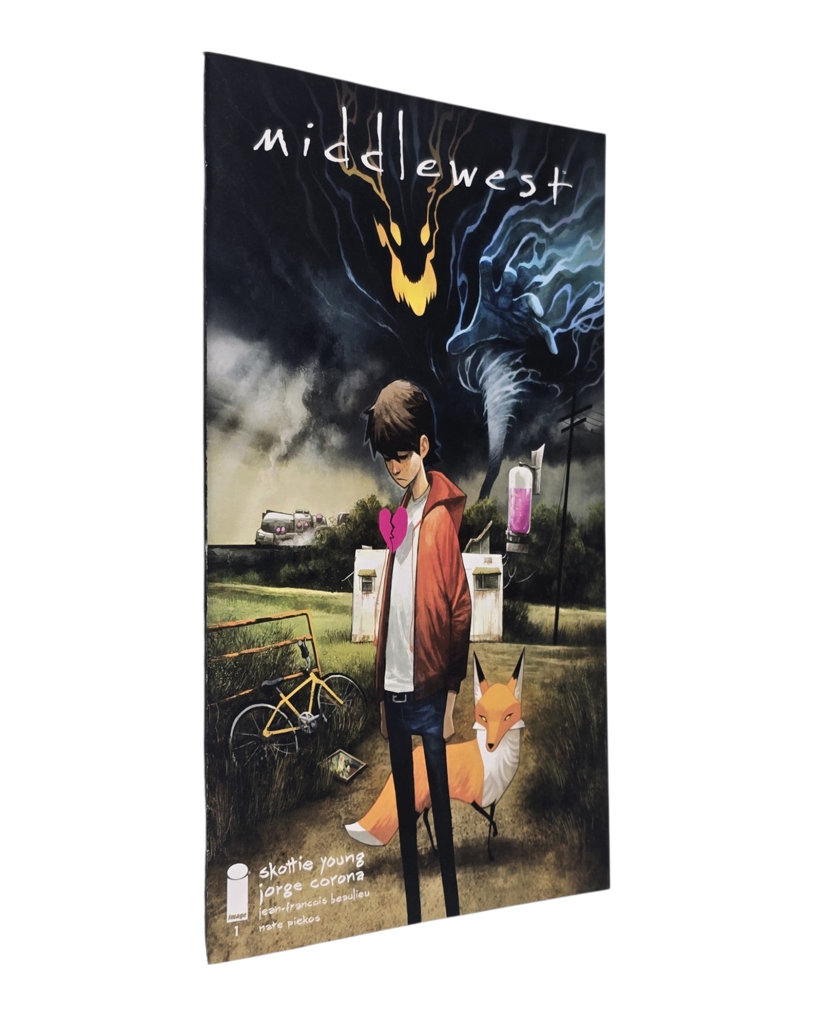 Middlewest #1A, Mike Huddleston Cover, Image '18 — front cover, spine edge