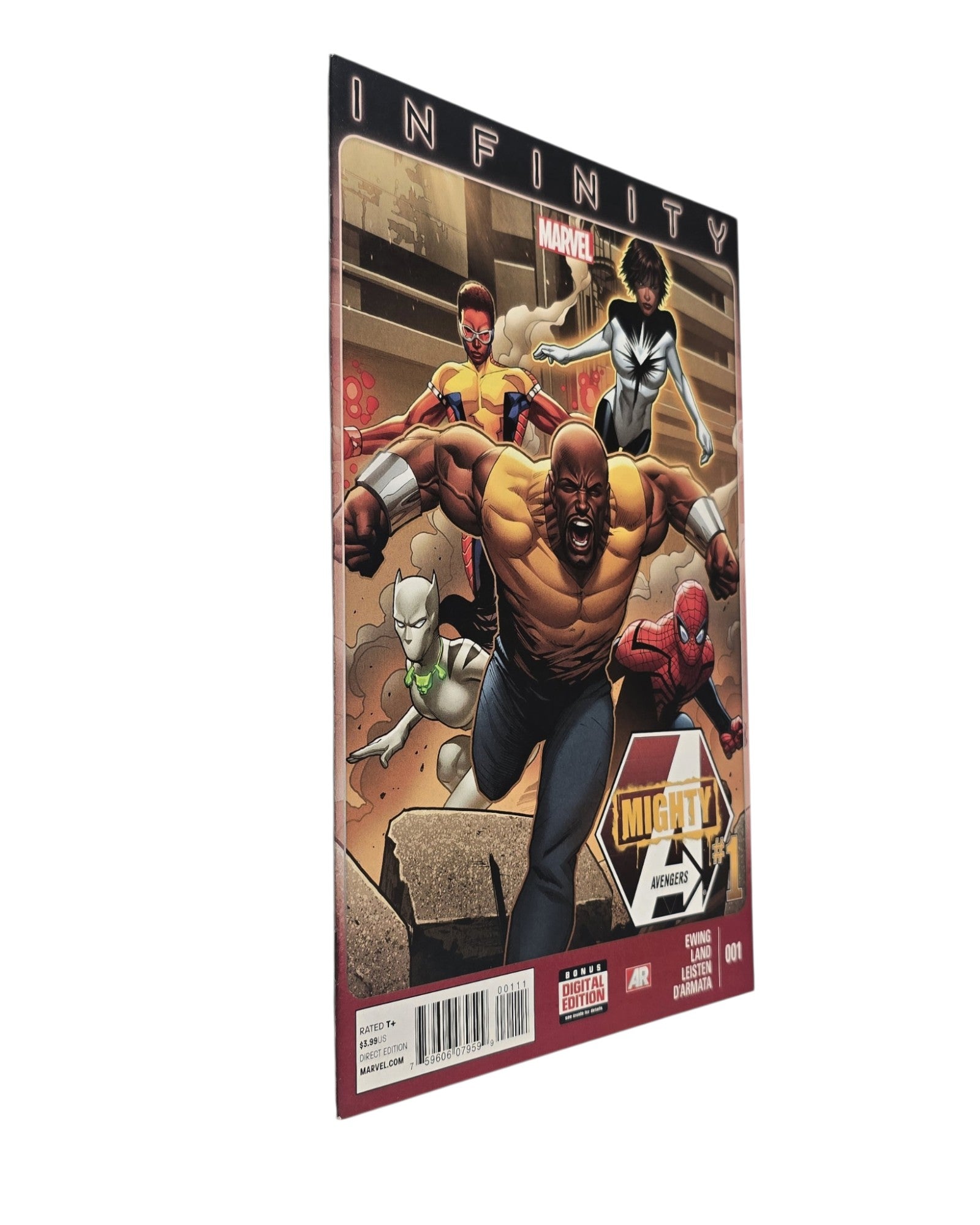 Mighty Avengers Vol. 2 #1A, Greg Land Cover, Marvel '13 — front cover, spine edge