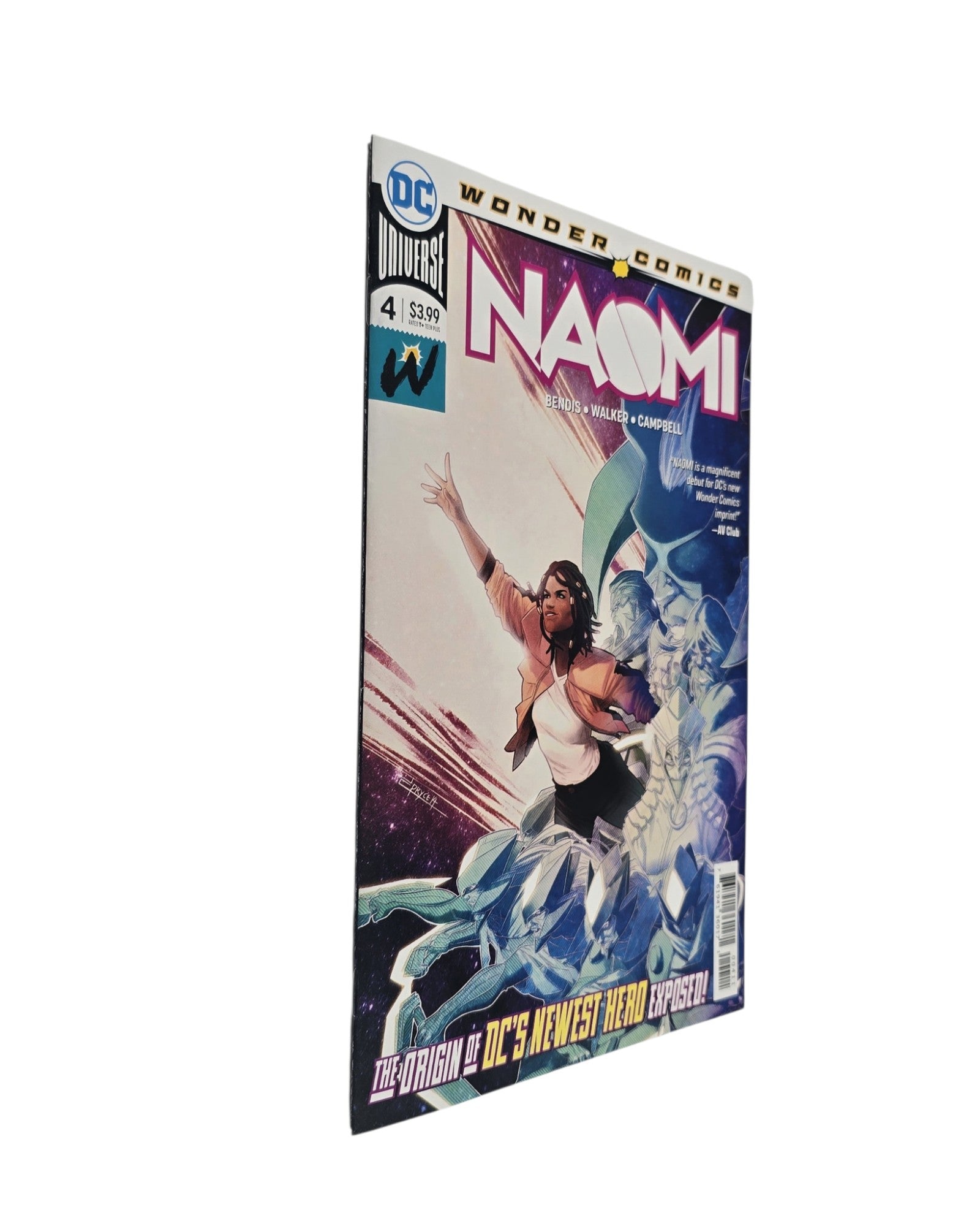 Naomi #4A, Jamal Campbell Cover, DC '19 — front cover, spine edge
