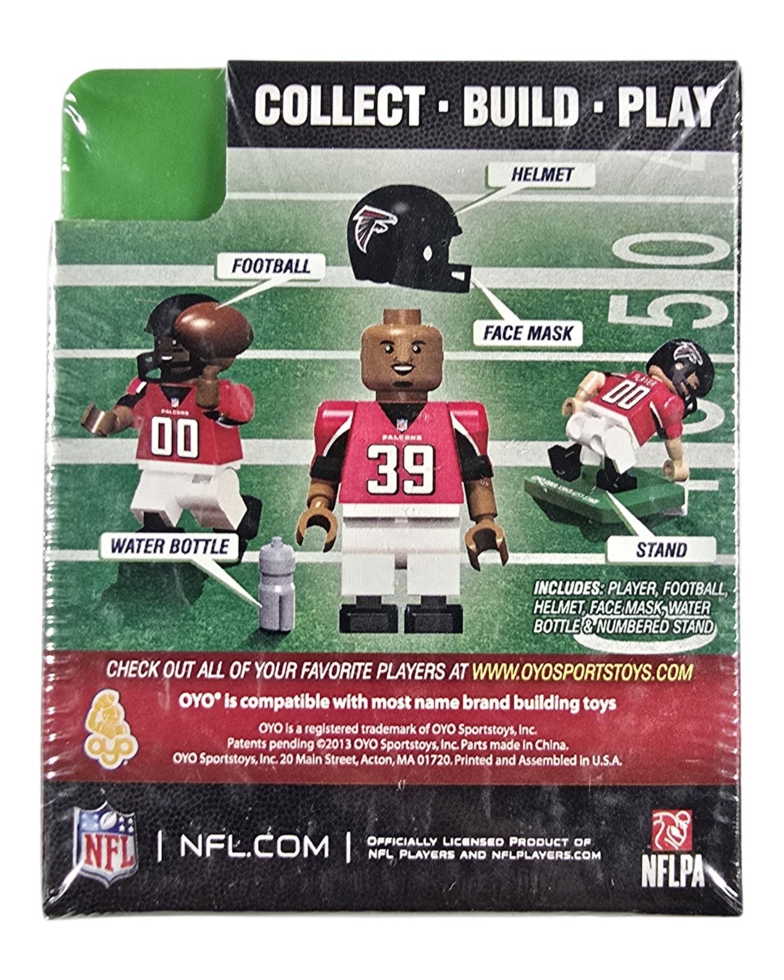 NFL OYO Falcons Lot of 3: Gonzalez, Jackson, White, OYO Sportstoys '13: Steven Jackson, back of package