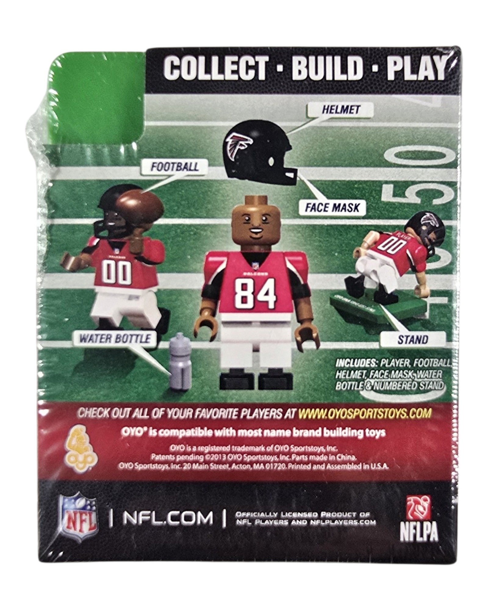 NFL OYO Falcons Lot of 3: Gonzalez, Jackson, White, OYO Sportstoys '13: Roddy White, back of package