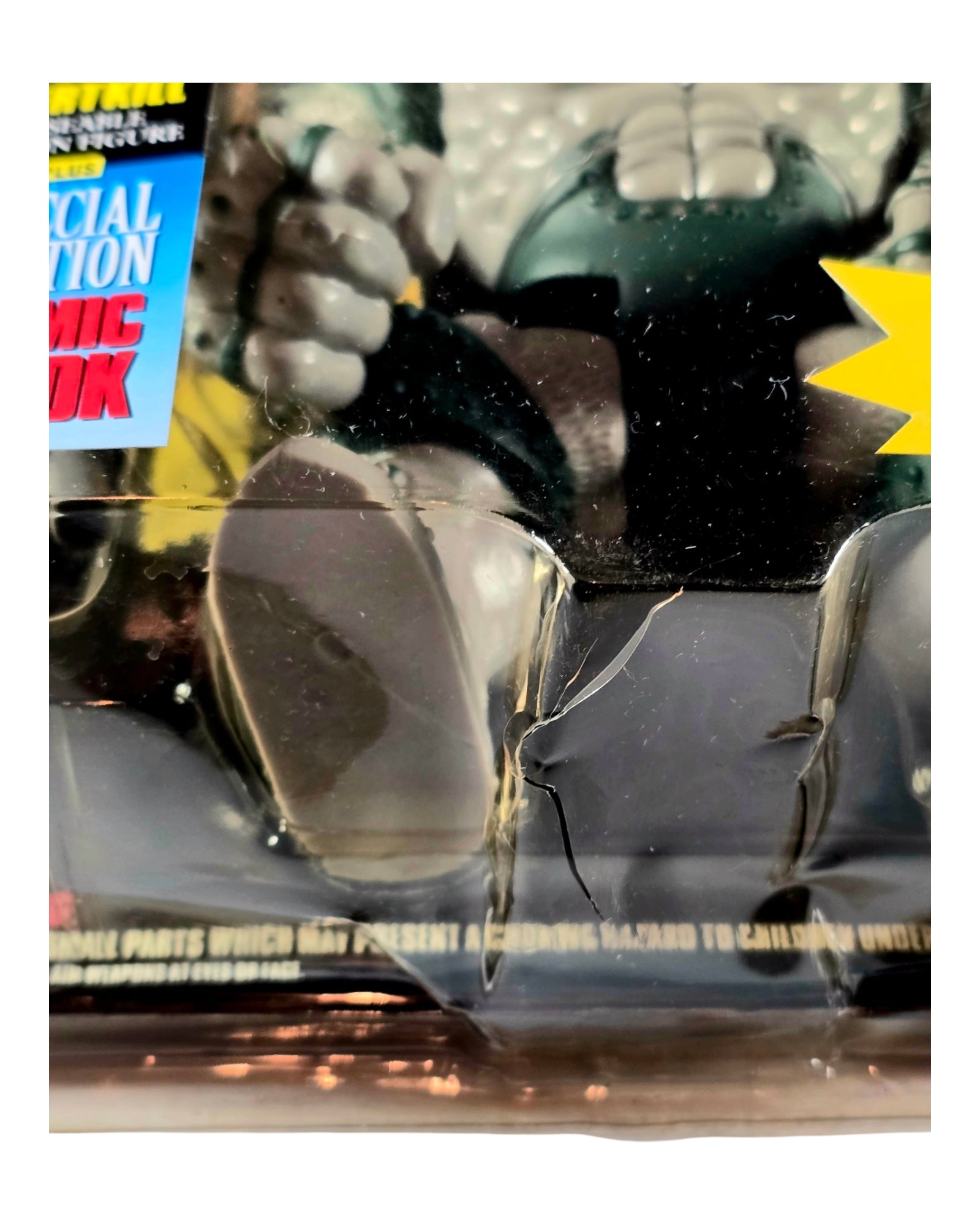 Spawn Series 1 Overt-Kill Green Paint Variant, Todd Toys '94 — bottom of package