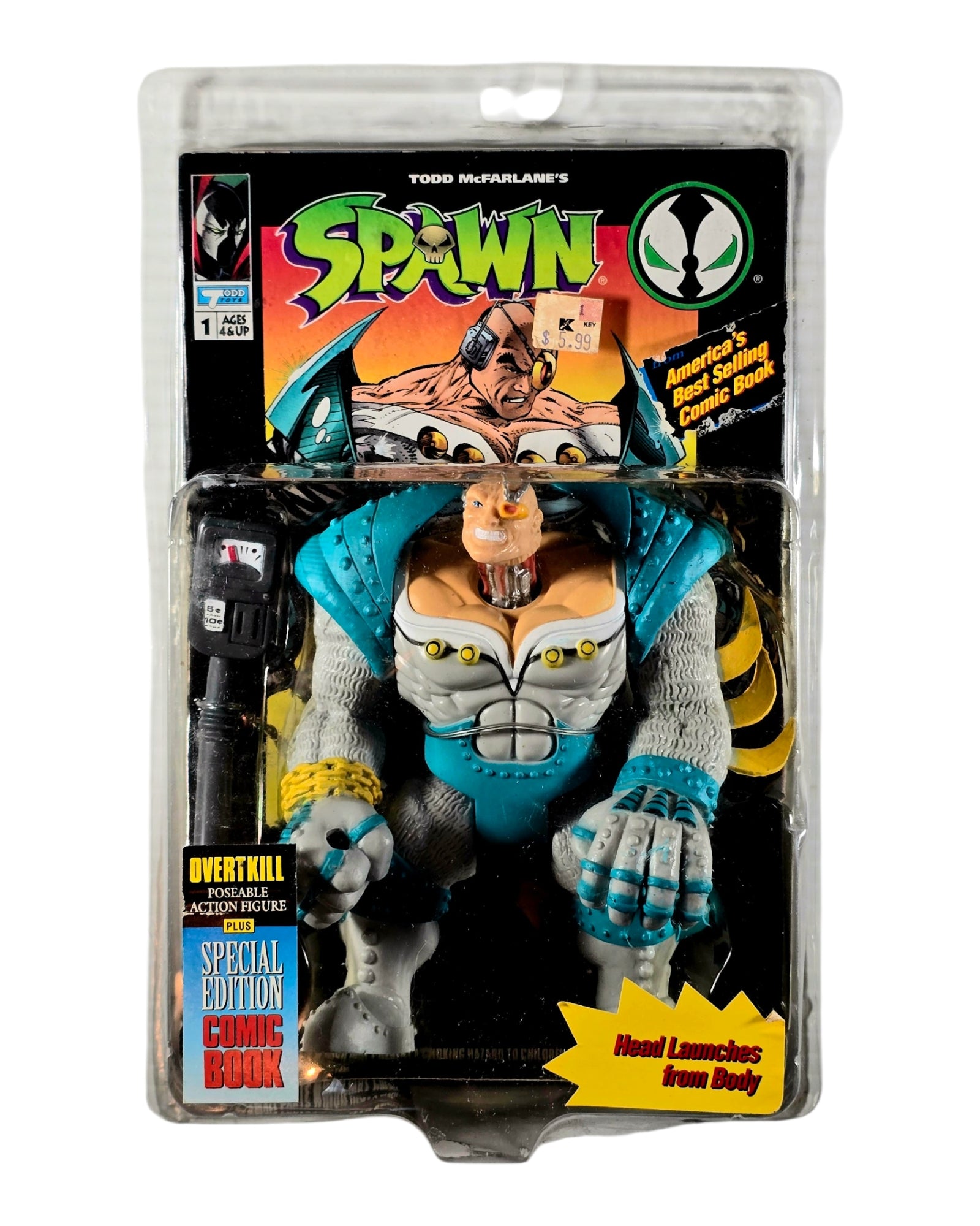 Spawn Series 1 Overt-Kill Teal Paint Variant, Todd Toys '94