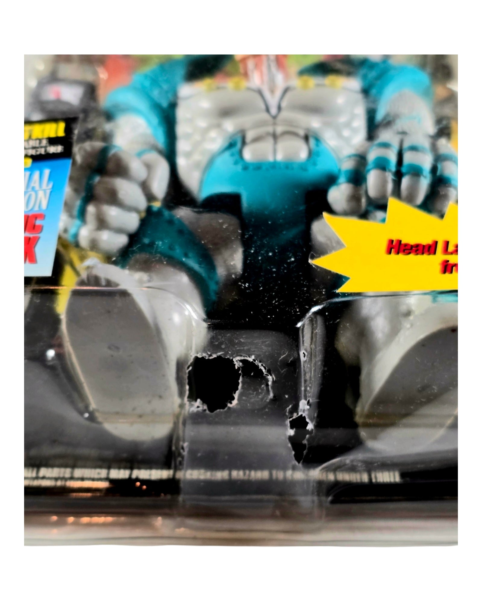 Spawn Series 1 Overt-Kill Teal Paint Variant, Todd Toys '94 — top of package