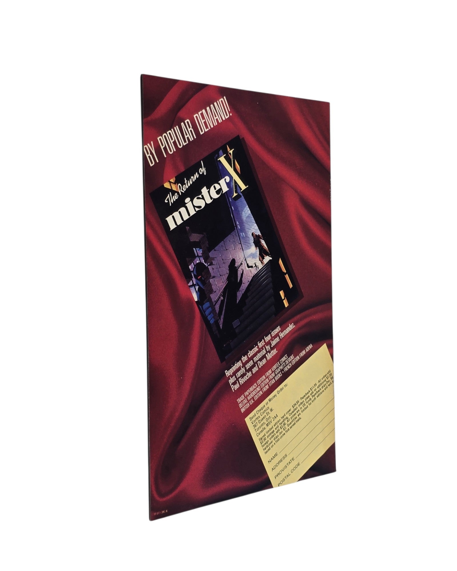Paradax! #1, Brendan McCarthy Cover, Vortex '87 — back cover, fore edge