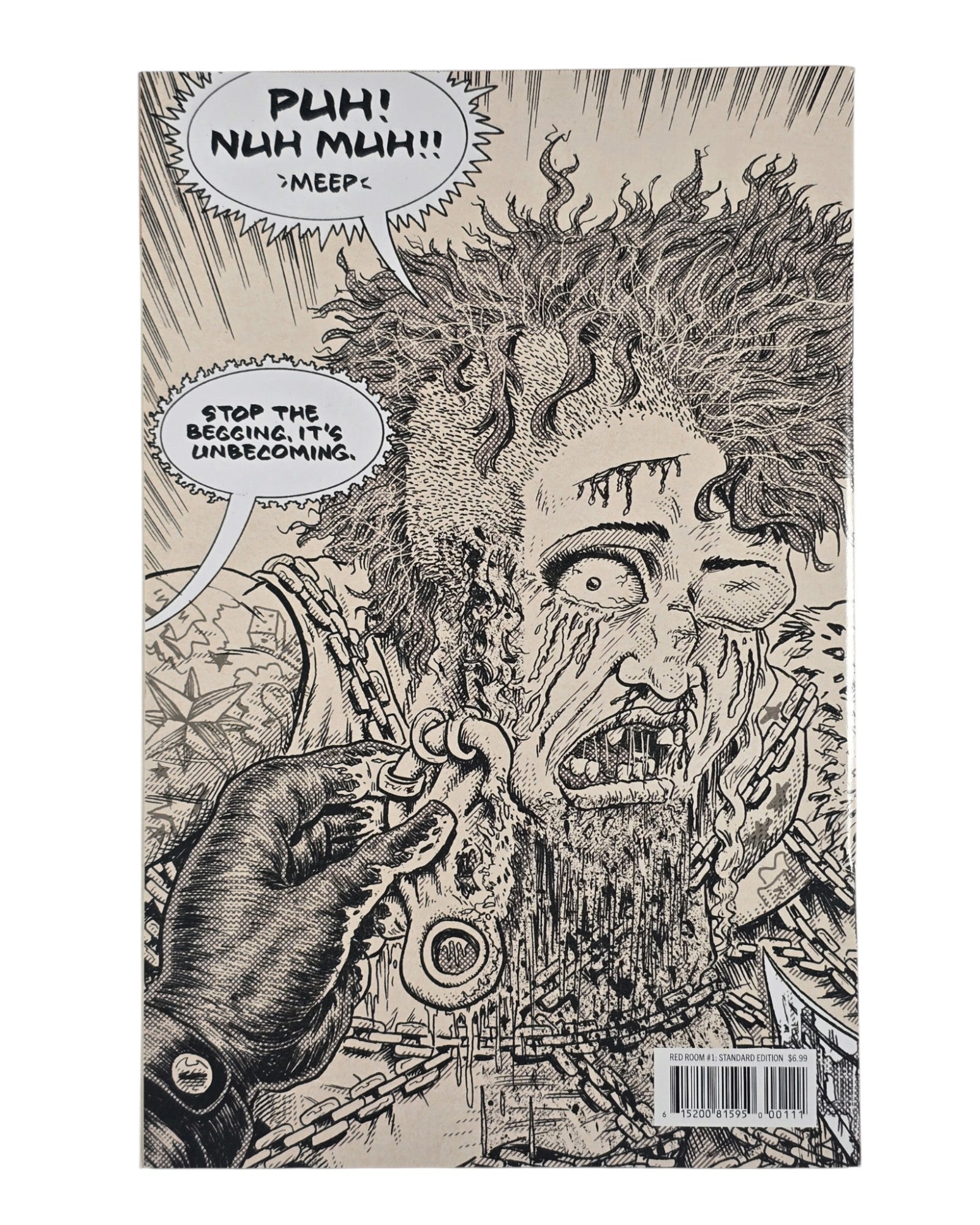 Red Room #1A, Ed Piskor Cover, Fantagraphics '21 — back of package