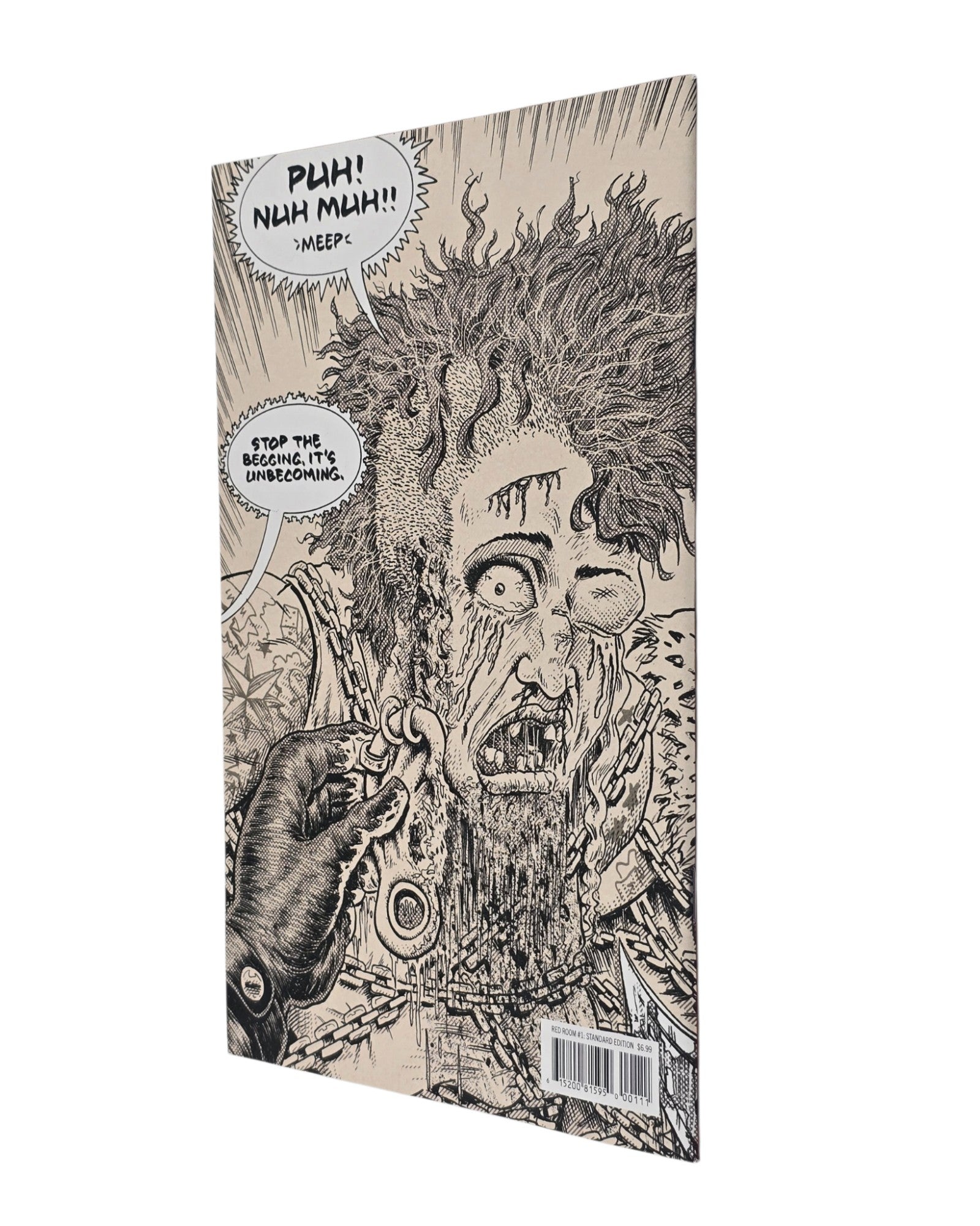 Red Room #1A, Ed Piskor Cover, Fantagraphics '21 — back cover, spine edge