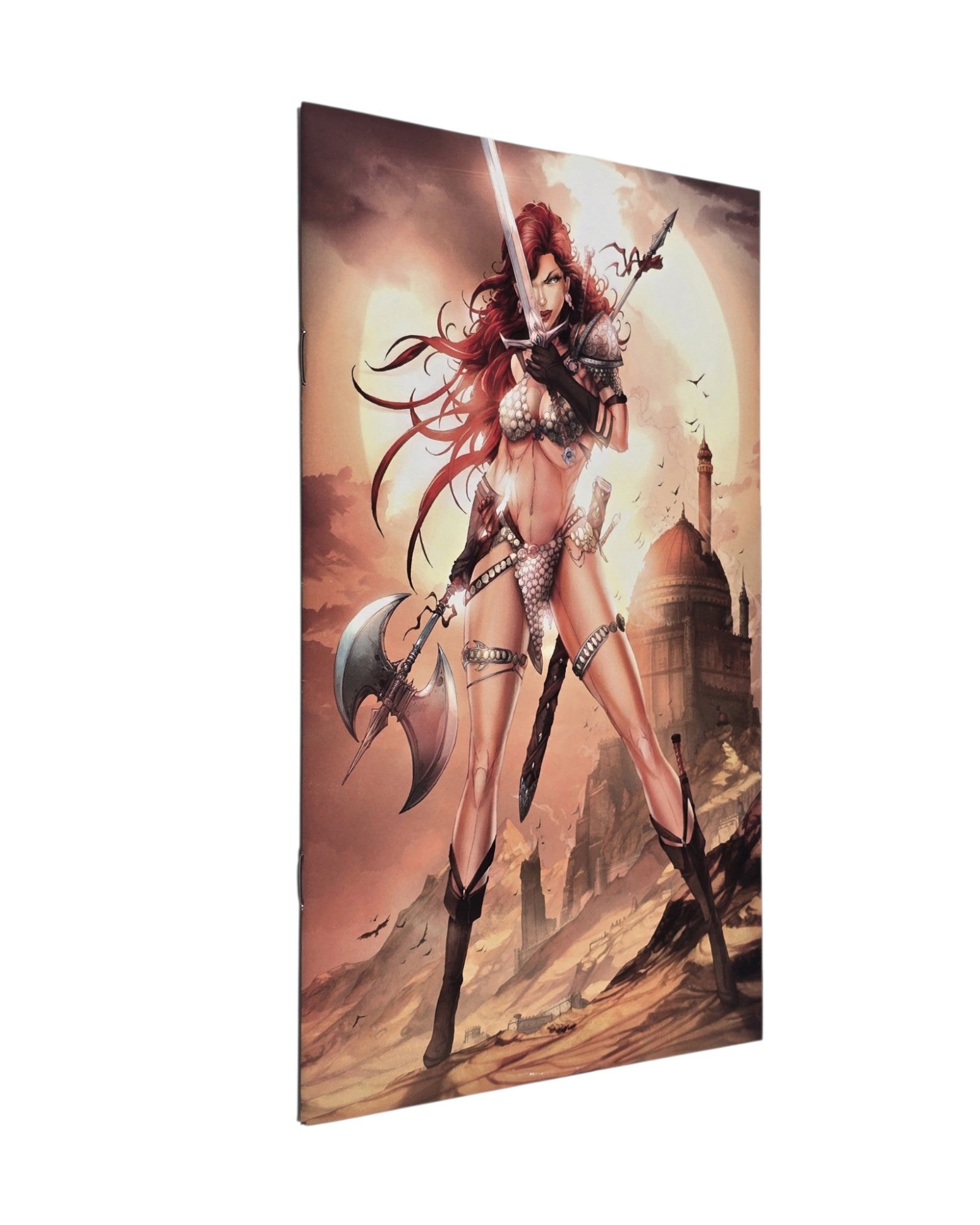 Red Sonja Vol. 5 #1U, 7ate9 Comics Virgin, Jamie Tyndall, Dynamite '19 — front cover, spine edge