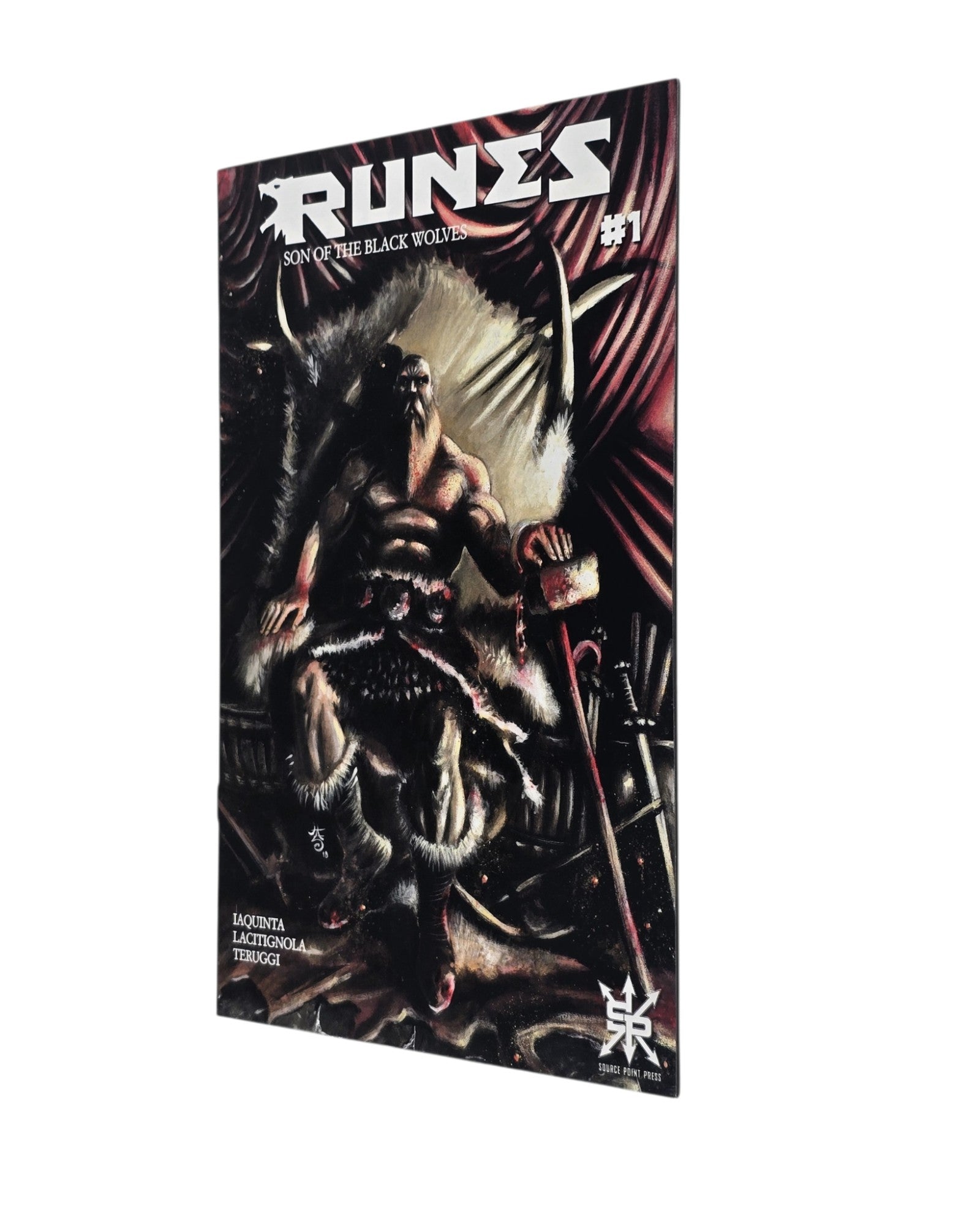 Runes #1, Source Point Press '21 — front cover, fore edge