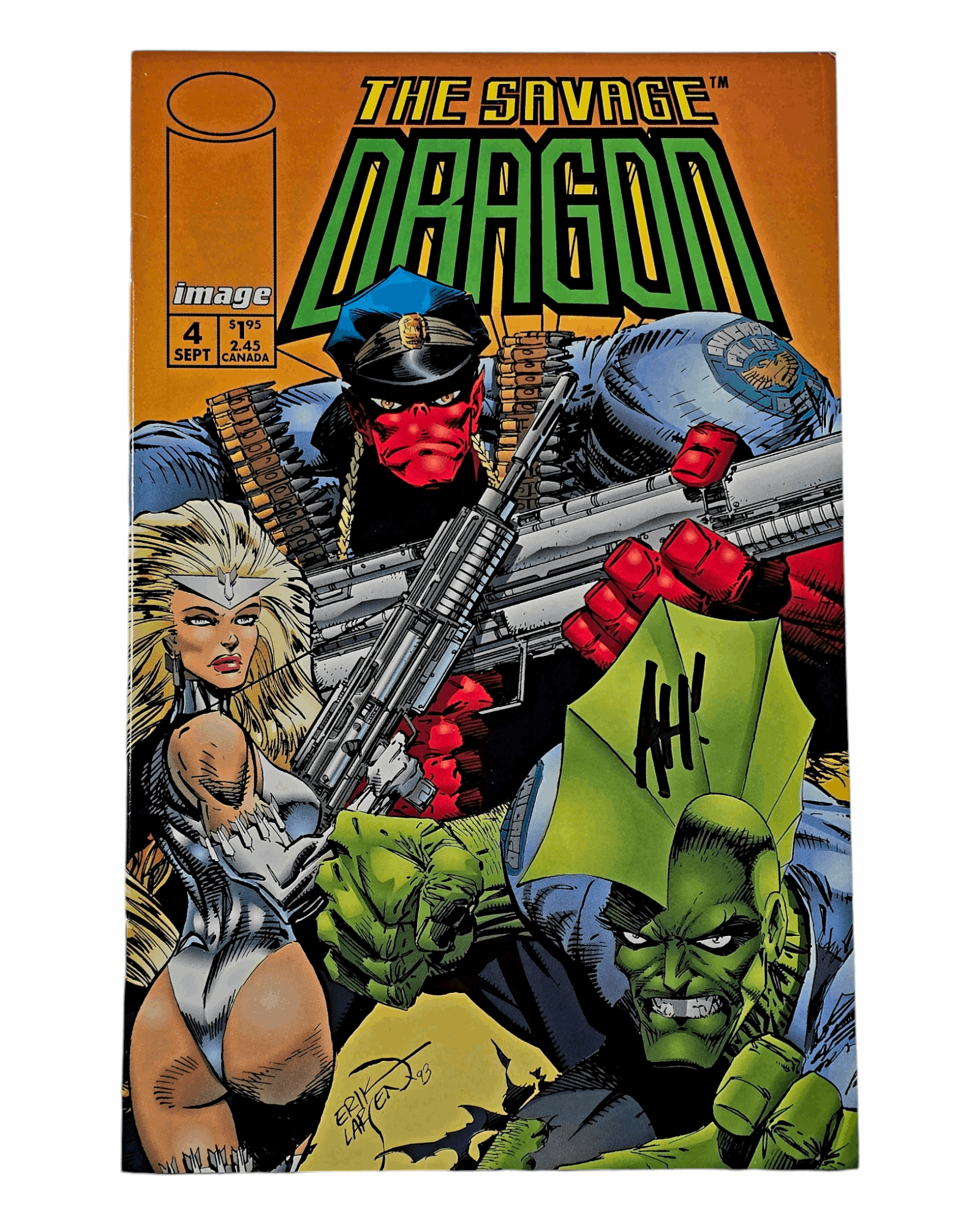 Savage Dragon v2 #4, Adam Hughes Signed, Image '93
