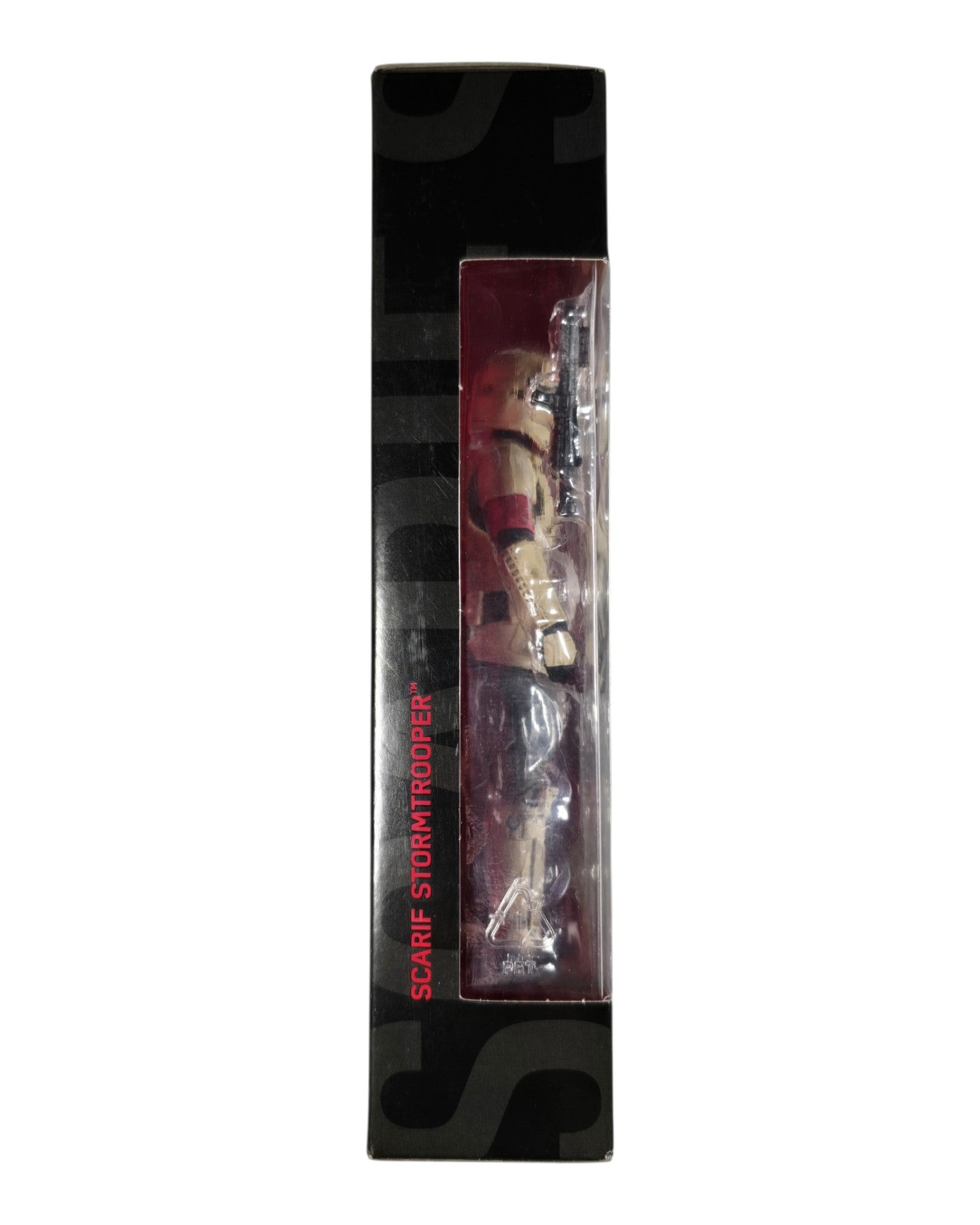 Star Wars The Black Series Scarif Stormtrooper, Hasbro '16 — left edge of package