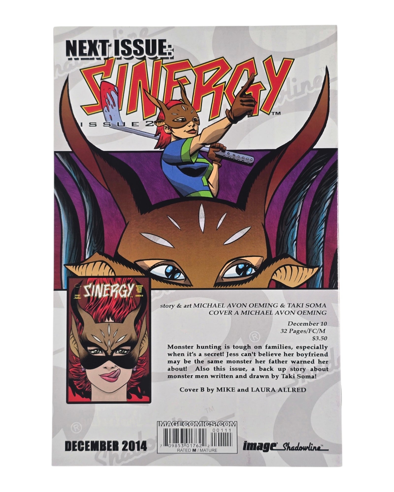 Sinergy #1, Michael Avon Oeming Cover, Image '14 — back of package