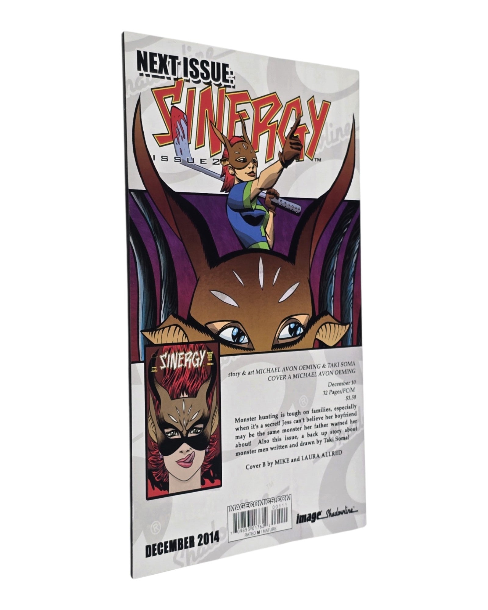 Sinergy #1, Michael Avon Oeming Cover, Image '14 — back cover, fore edge
