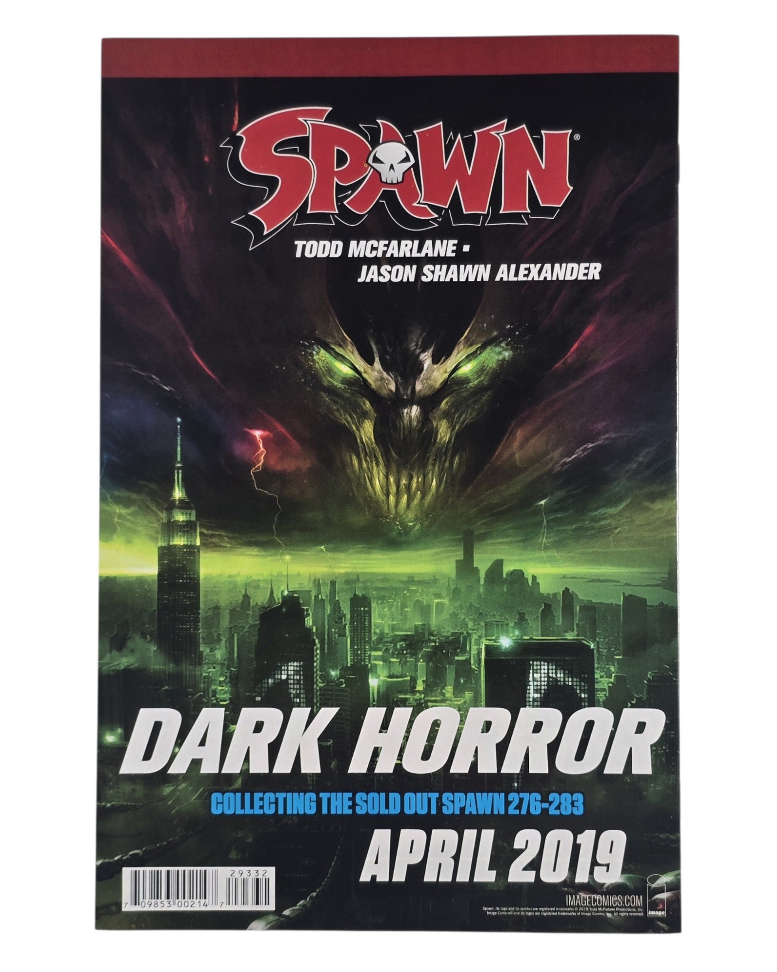 Spawn #293D, McFarlane & Mattina B&W Cover, Image '19 — back of package