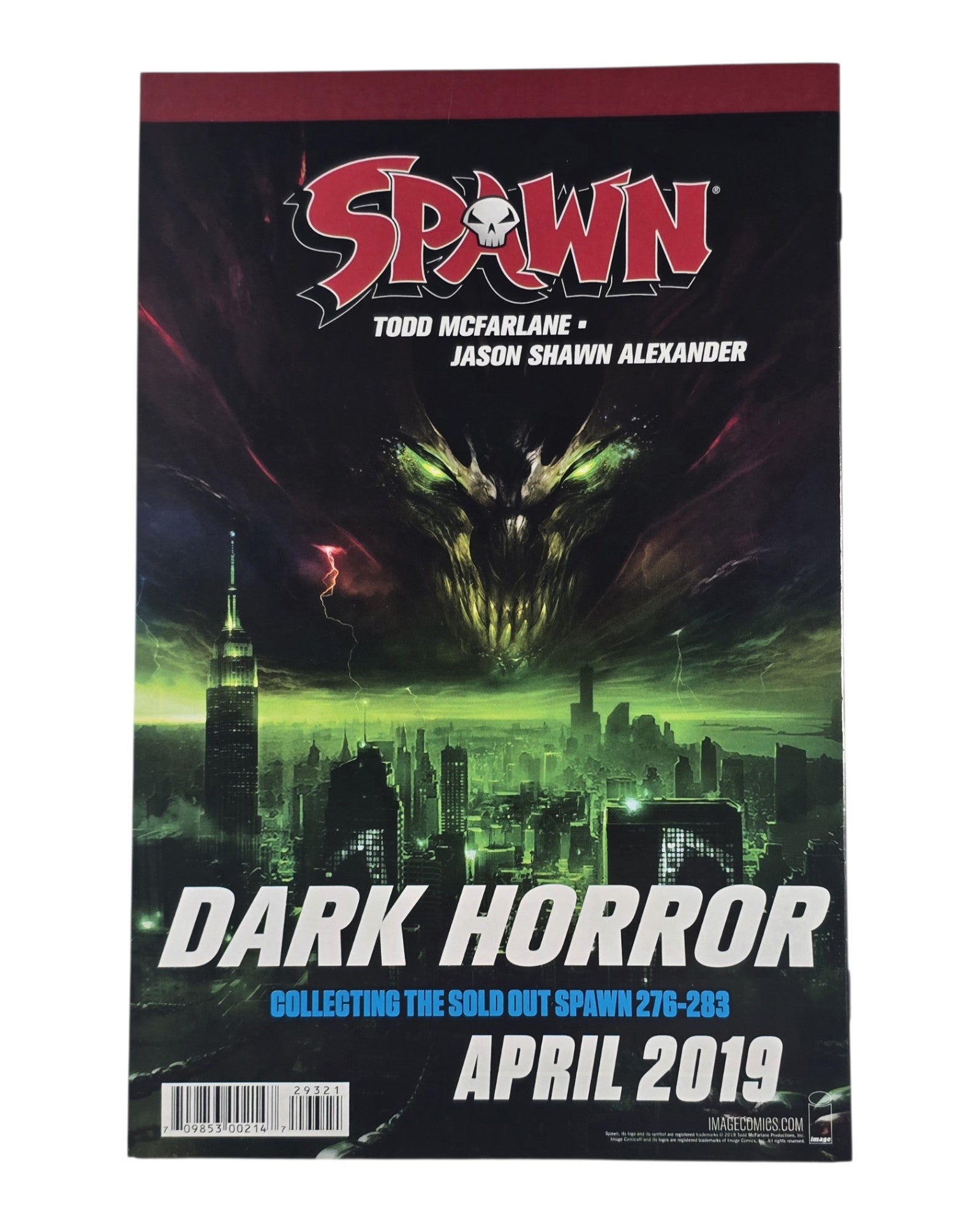 Spawn #293B, Todd McFarlane Virgin Cover, Image '19 — back of package