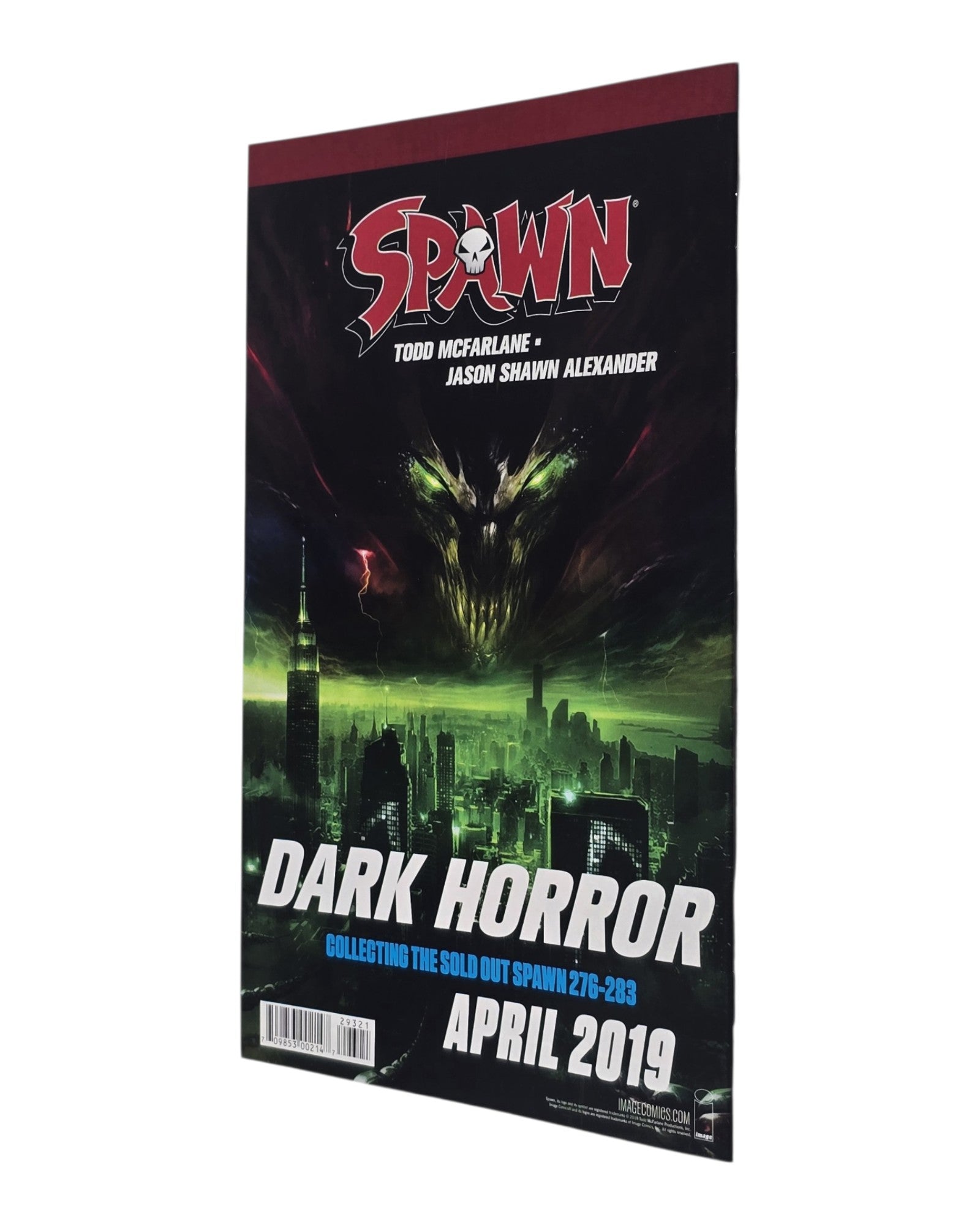 Spawn #293B, Todd McFarlane Virgin Cover, Image '19 — back cover, spine edge