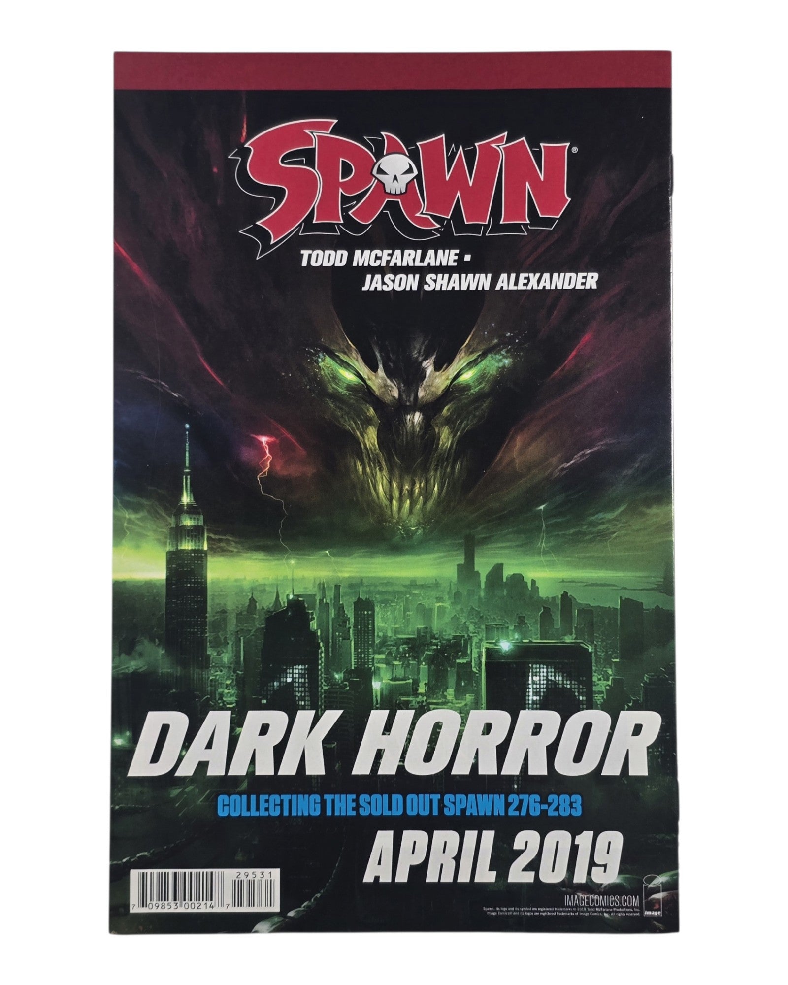 Spawn #295C, Todd McFarlane & Mattina B&W Variant, Image '19 — back of package