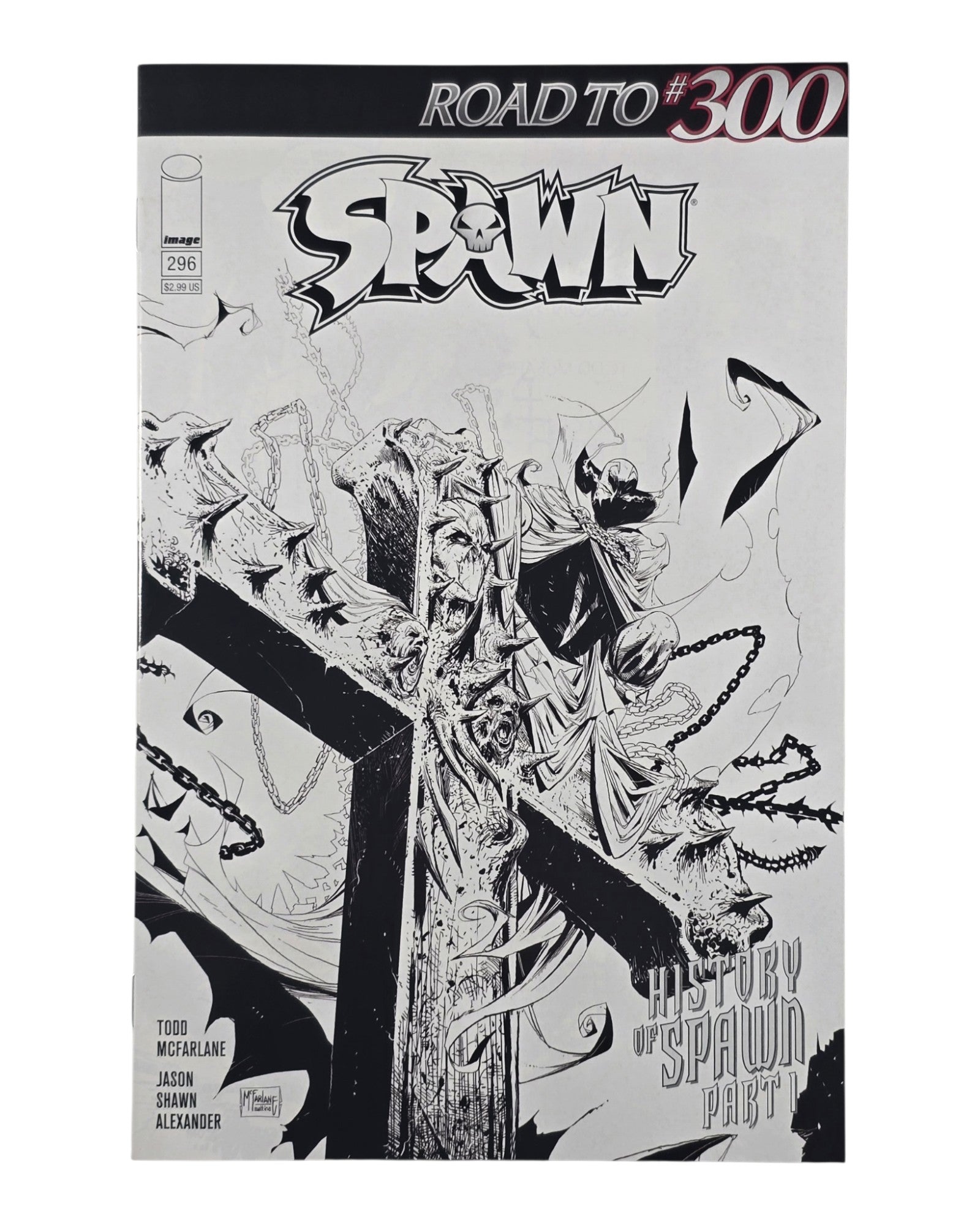 Spawn #296C, McFarlane & Mattina Black & White Cover, Image '19