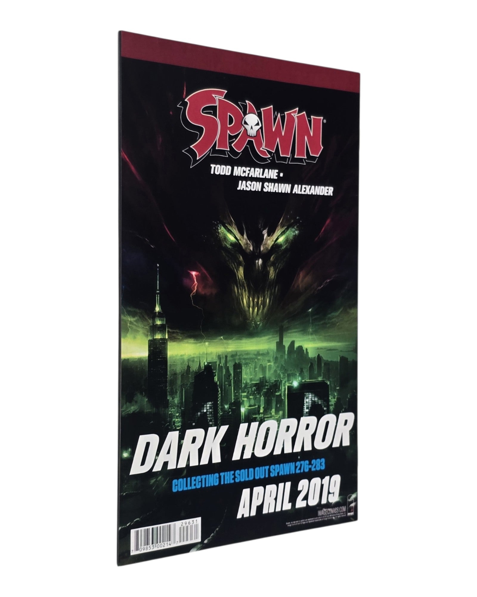Spawn #296C, McFarlane & Mattina Black & White Cover, Image '19 — back cover, fore edge