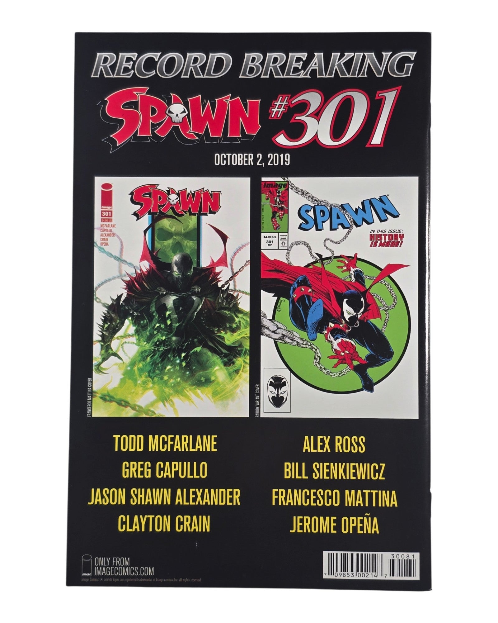 Spawn #300H, Jerome Opeña Cover, Image '19 — back of package