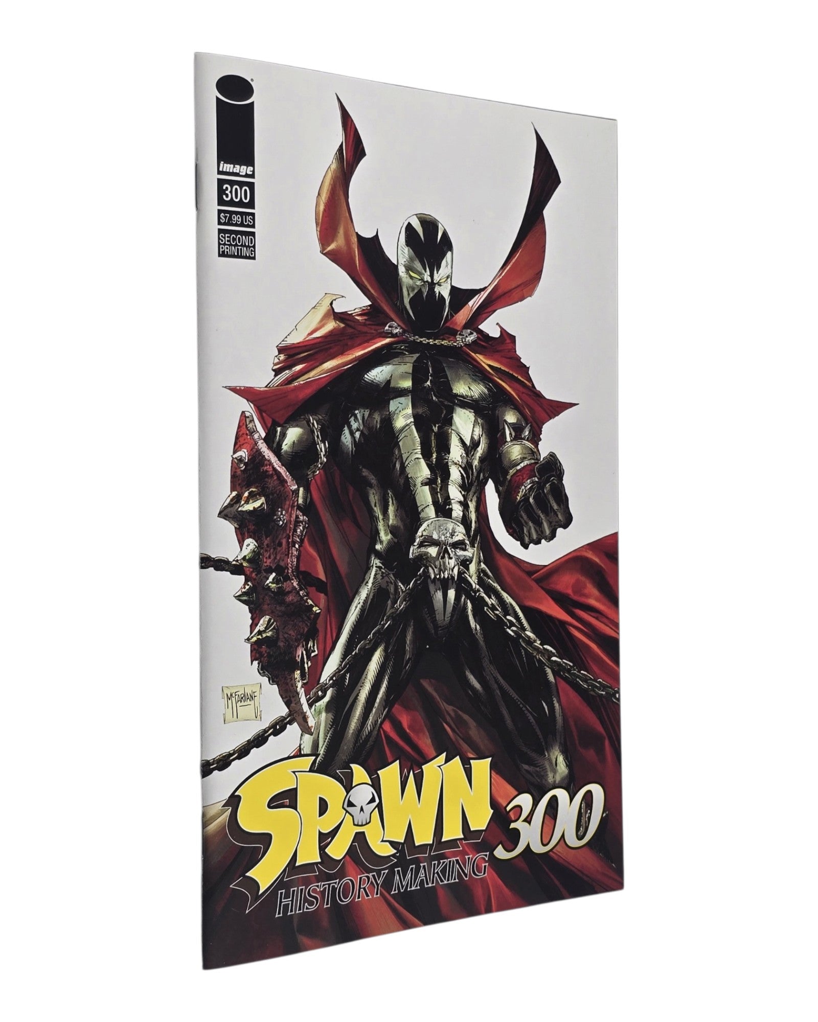 Spawn #300R, Todd McFarlane Cover, 2nd Print, Image '19 — front cover, spine edge