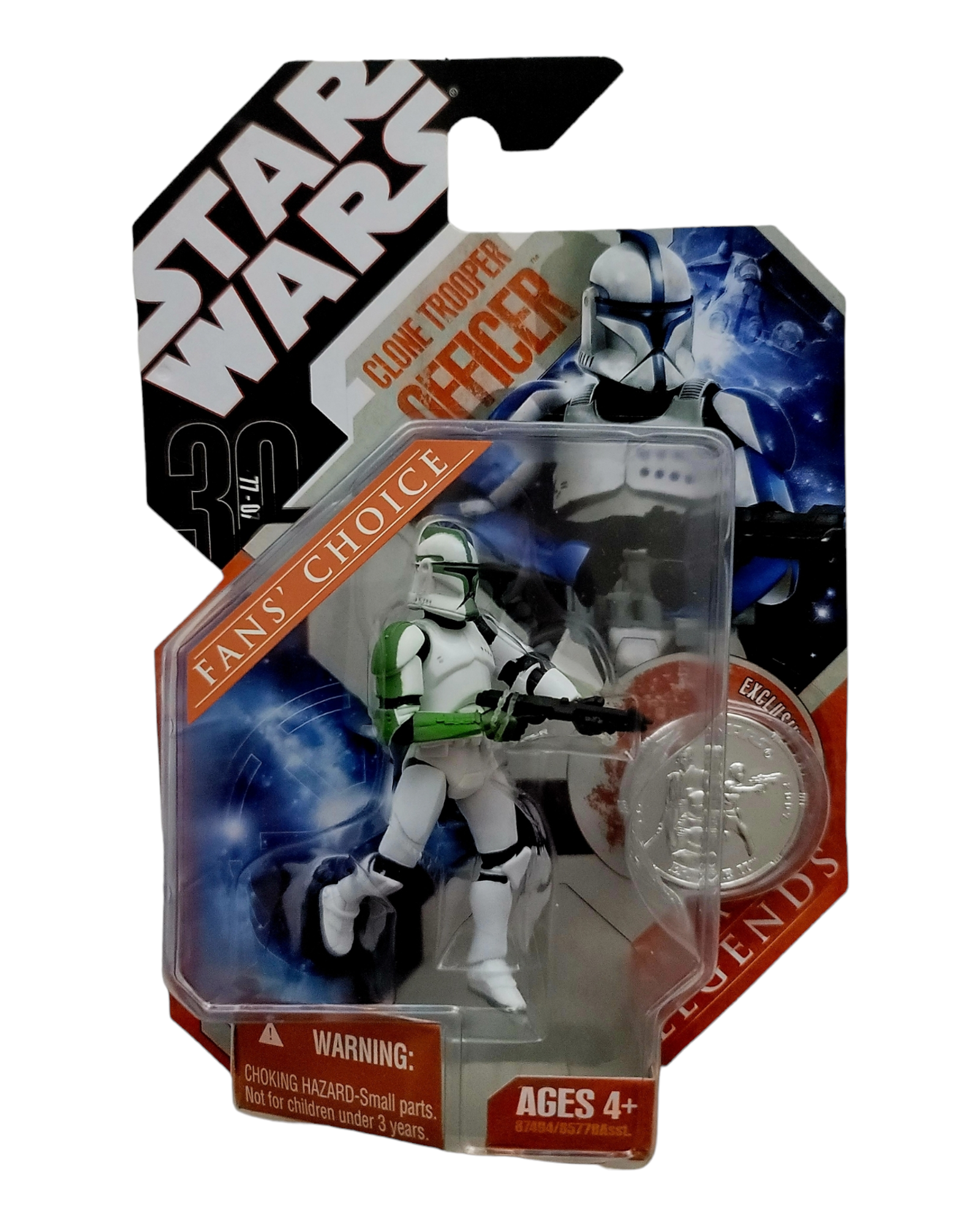 Star Wars 30th Anniversary Collection Saga Legends Clone Trooper Officer, Green, Hasbro '07