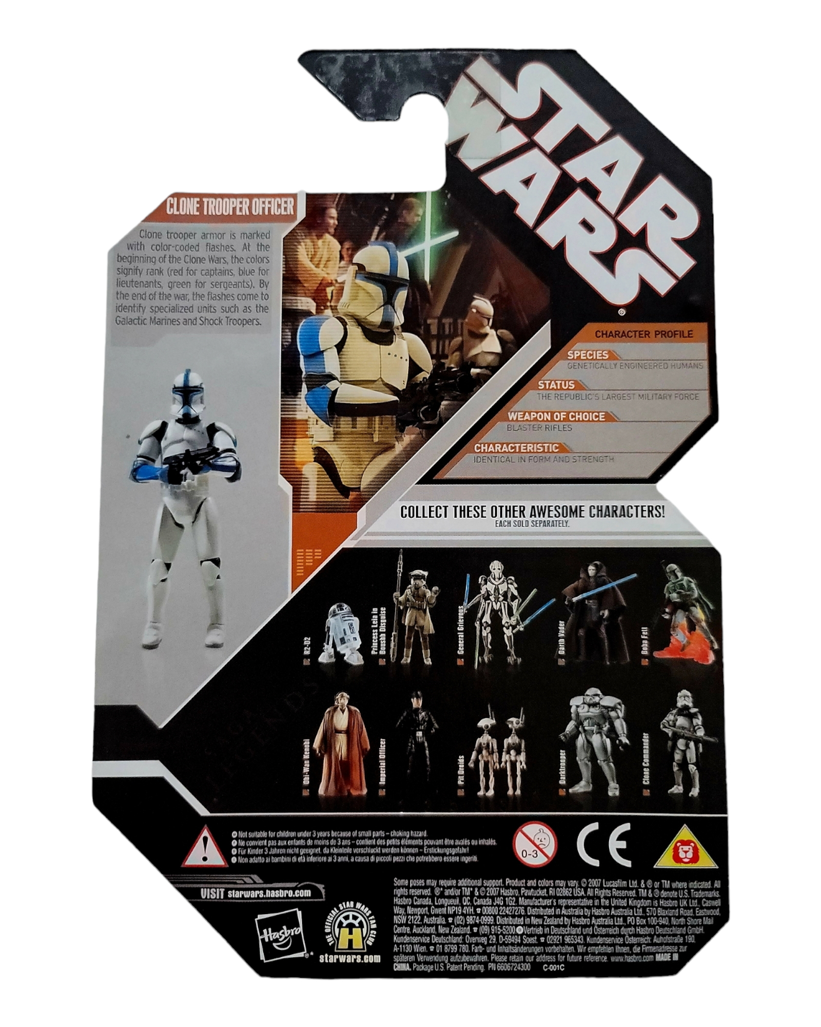 Star Wars 30th Anniversary Collection Saga Legends Clone Trooper Officer, Green, Hasbro '07