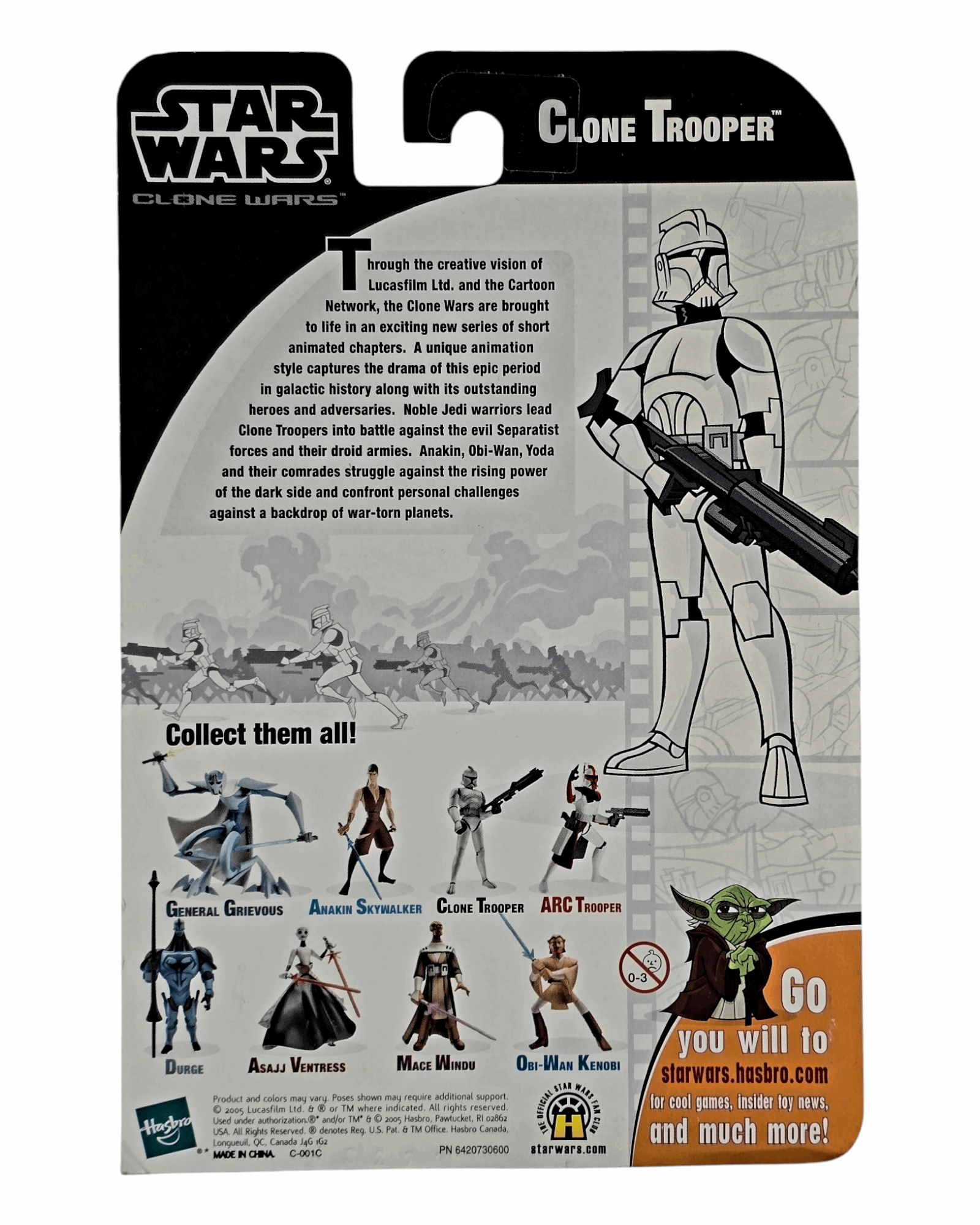 Star Wars Clone Wars Cartoon Network Clone Trooper, Hasbro '03