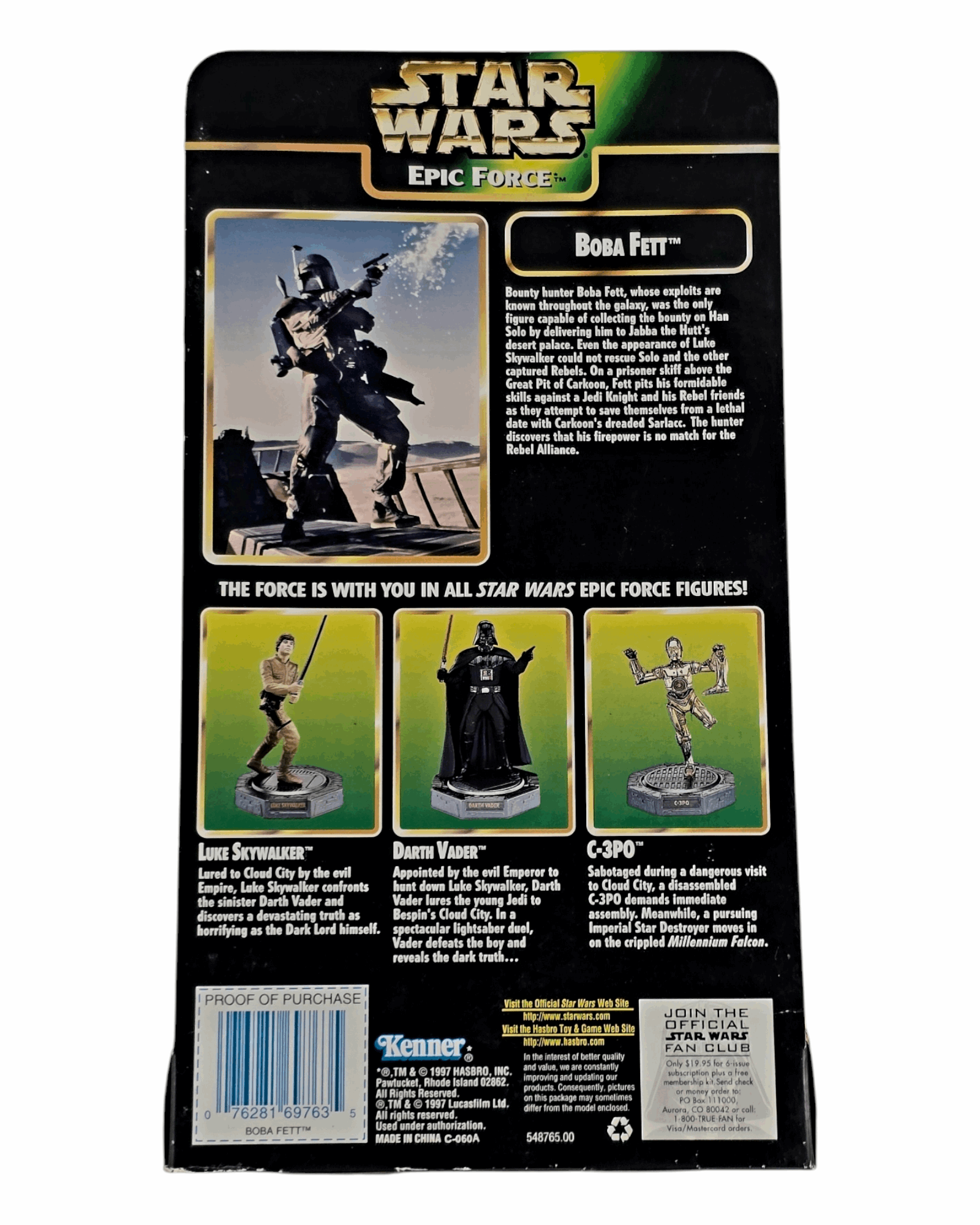 Star Wars POTF, Epic Force Boba Fett, Hasbro